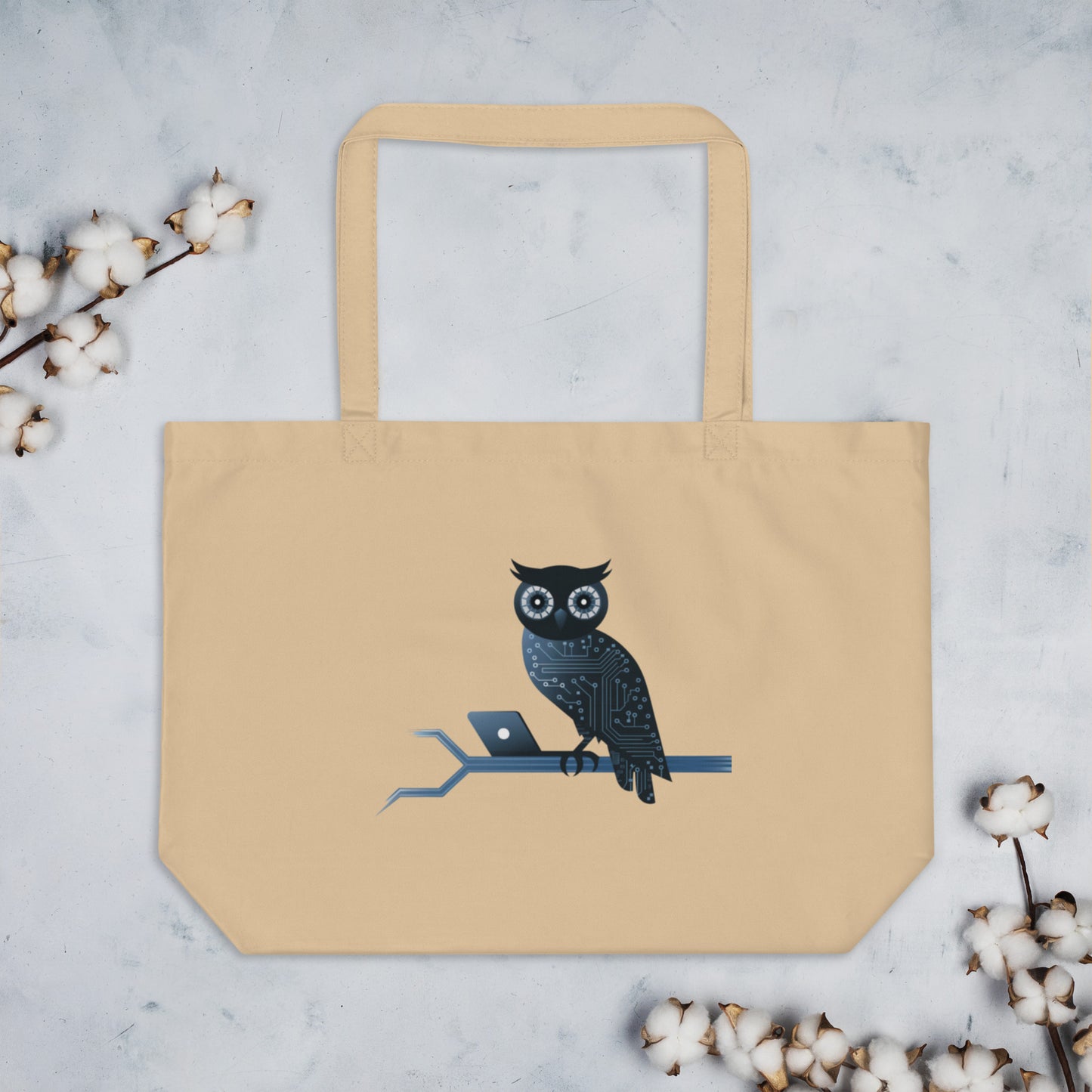 Large Organic Tote Bag: Eco-Friendly and Practical for Owl Lovers Dudeily