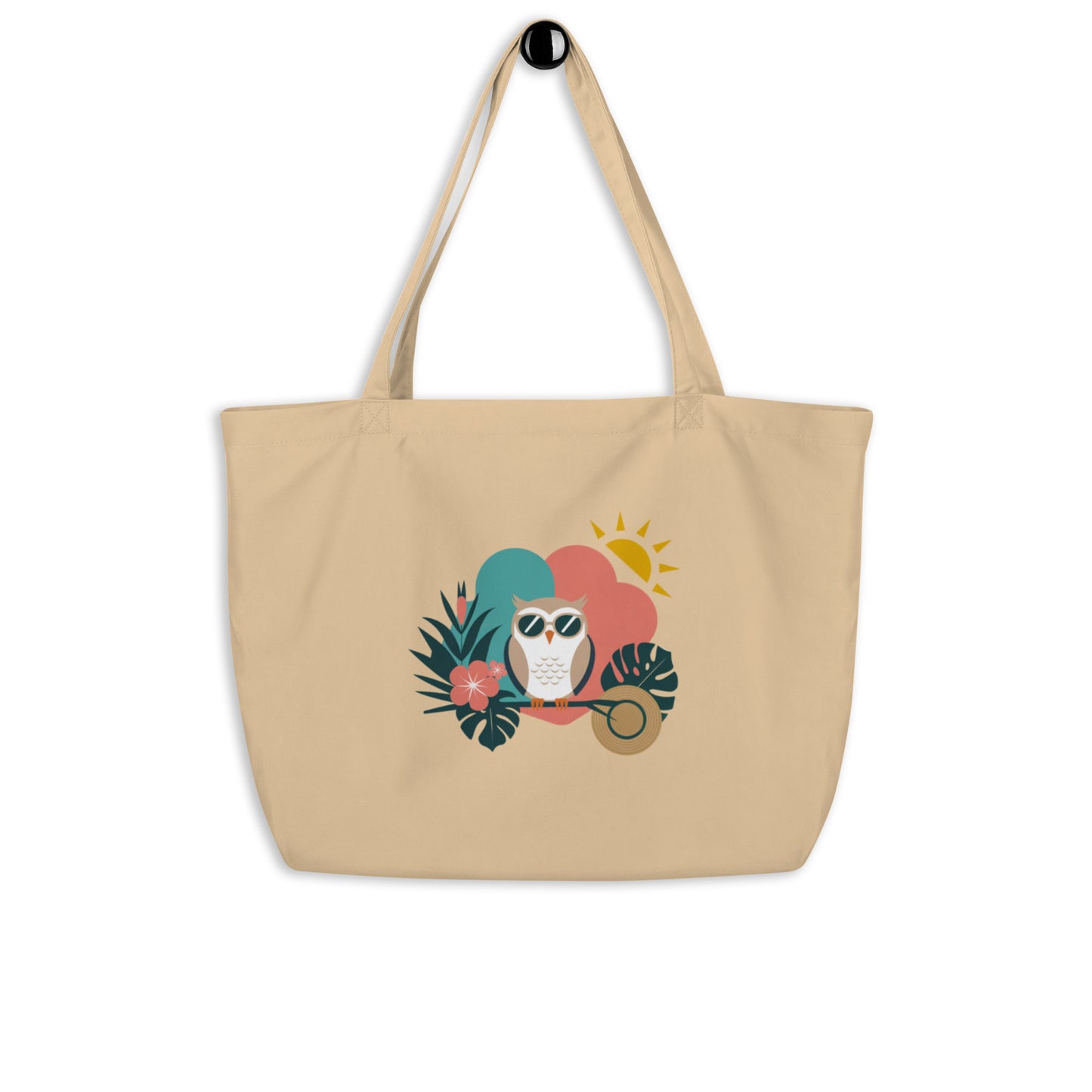 Large Organic Tote Bag: Eco-Friendly and Spacious for Owl Lovers Dudeily
