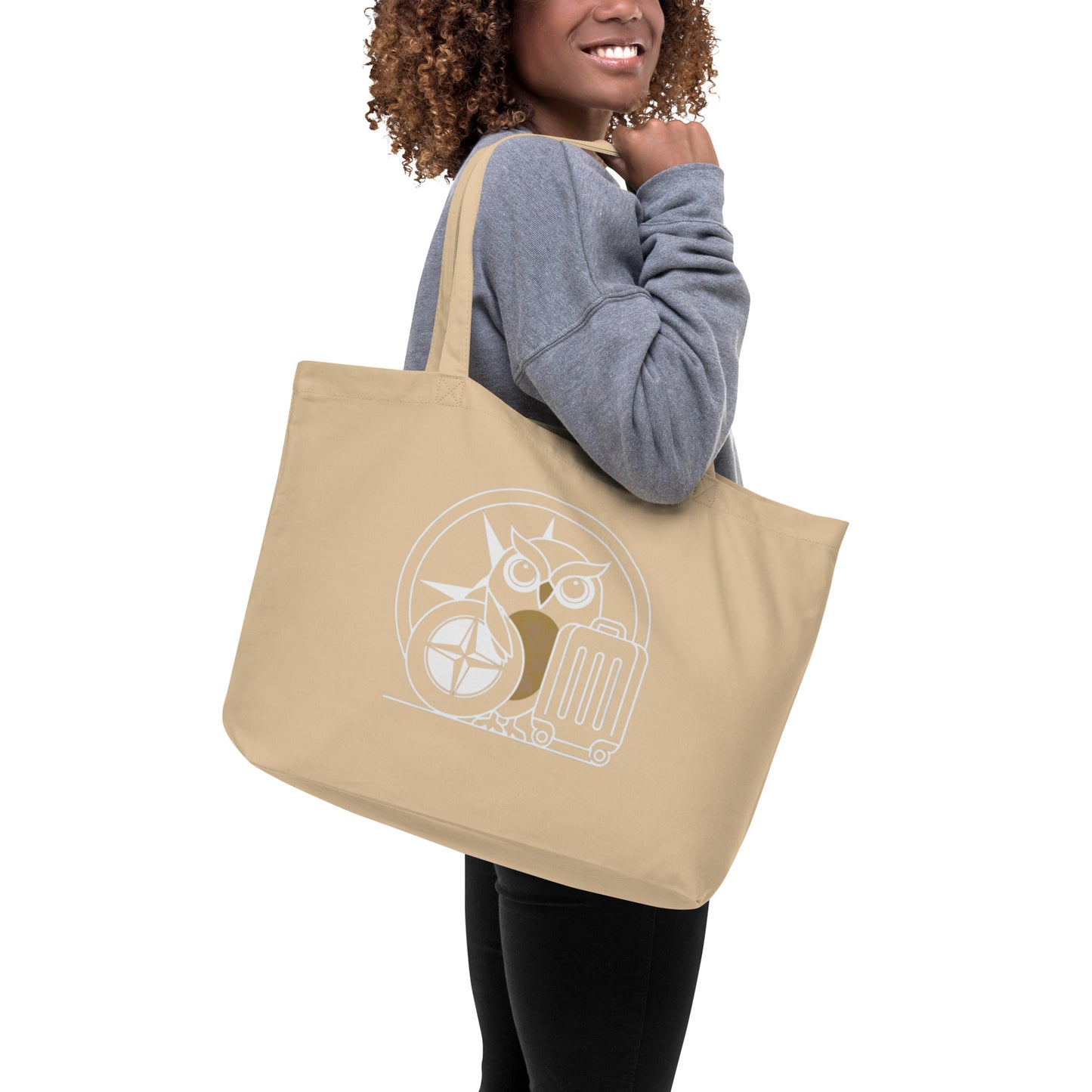 Large Organic Tote Bag: Eco-Conscious, Versatile, and Perfect for Owl Lovers Dudeily