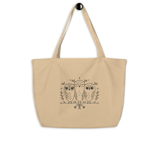 Large Organic Tote Bag: Eco-Friendly, Spacious, and Perfect for Owl Lovers Dudeily