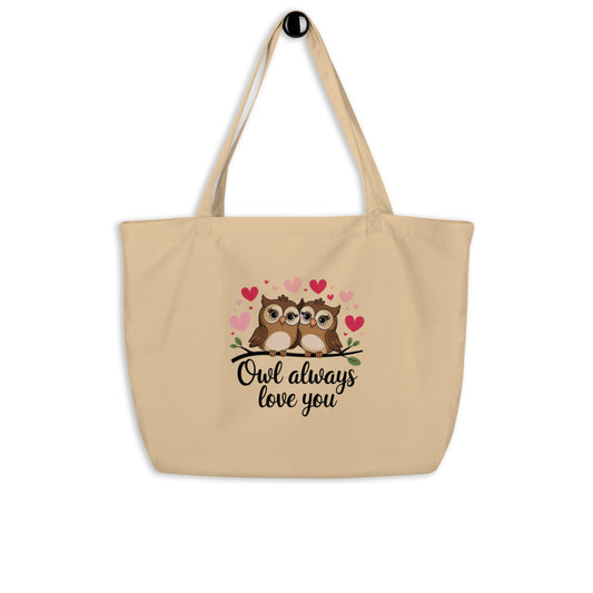 Owl-Themed Large Organic Tote Bag | Spacious & Eco-Friendly Dudeily
