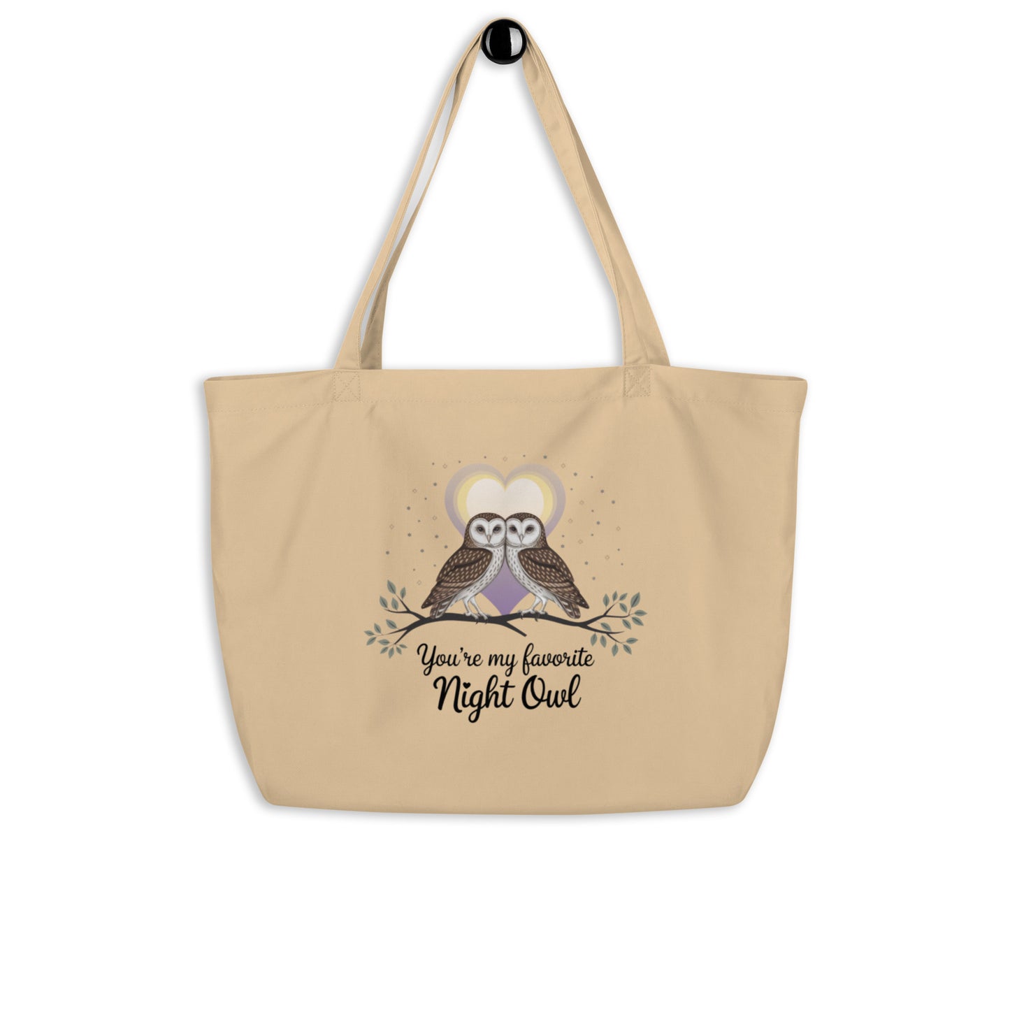 Owl-Themed Large Organic Tote Bag | Eco-Friendly & Carryall Dudeily