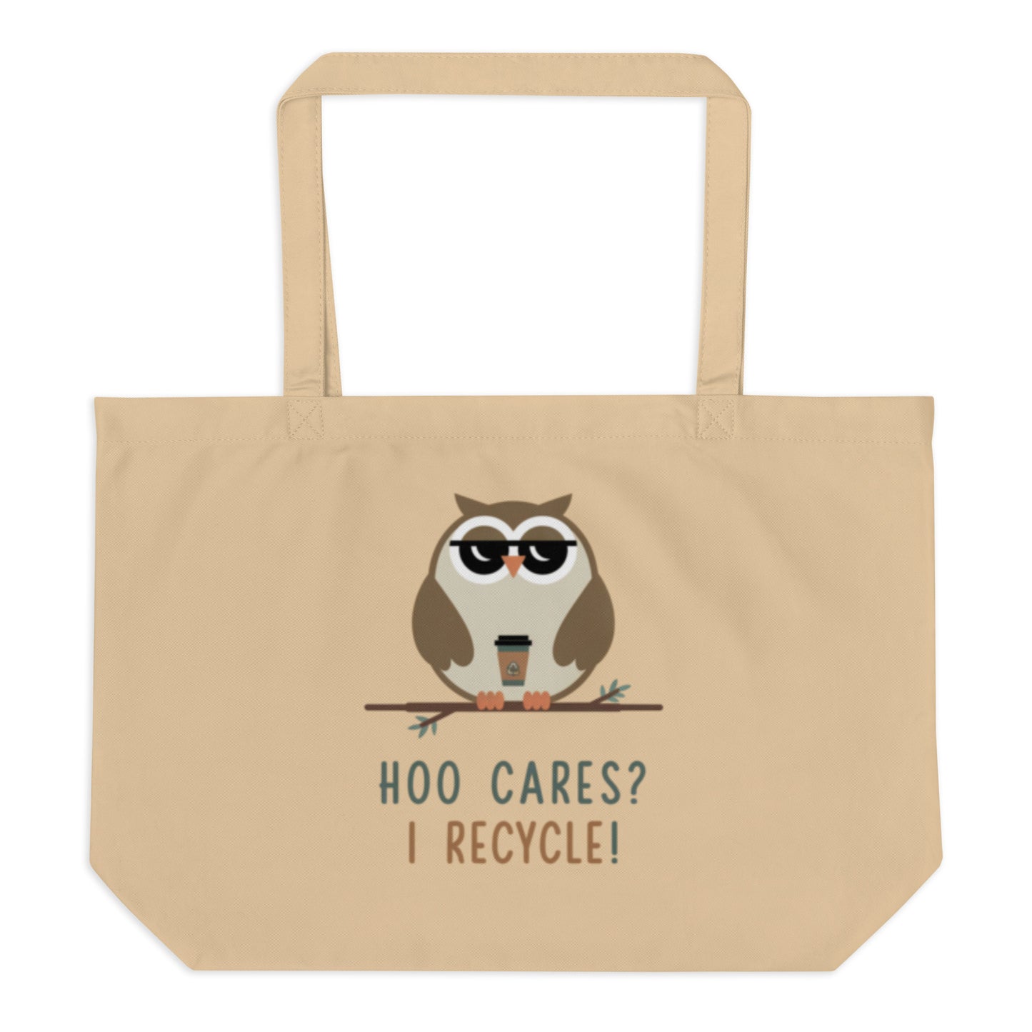 Large Organic Tote Bag | Sustainable & Spacious for Owl Lover Dudeily