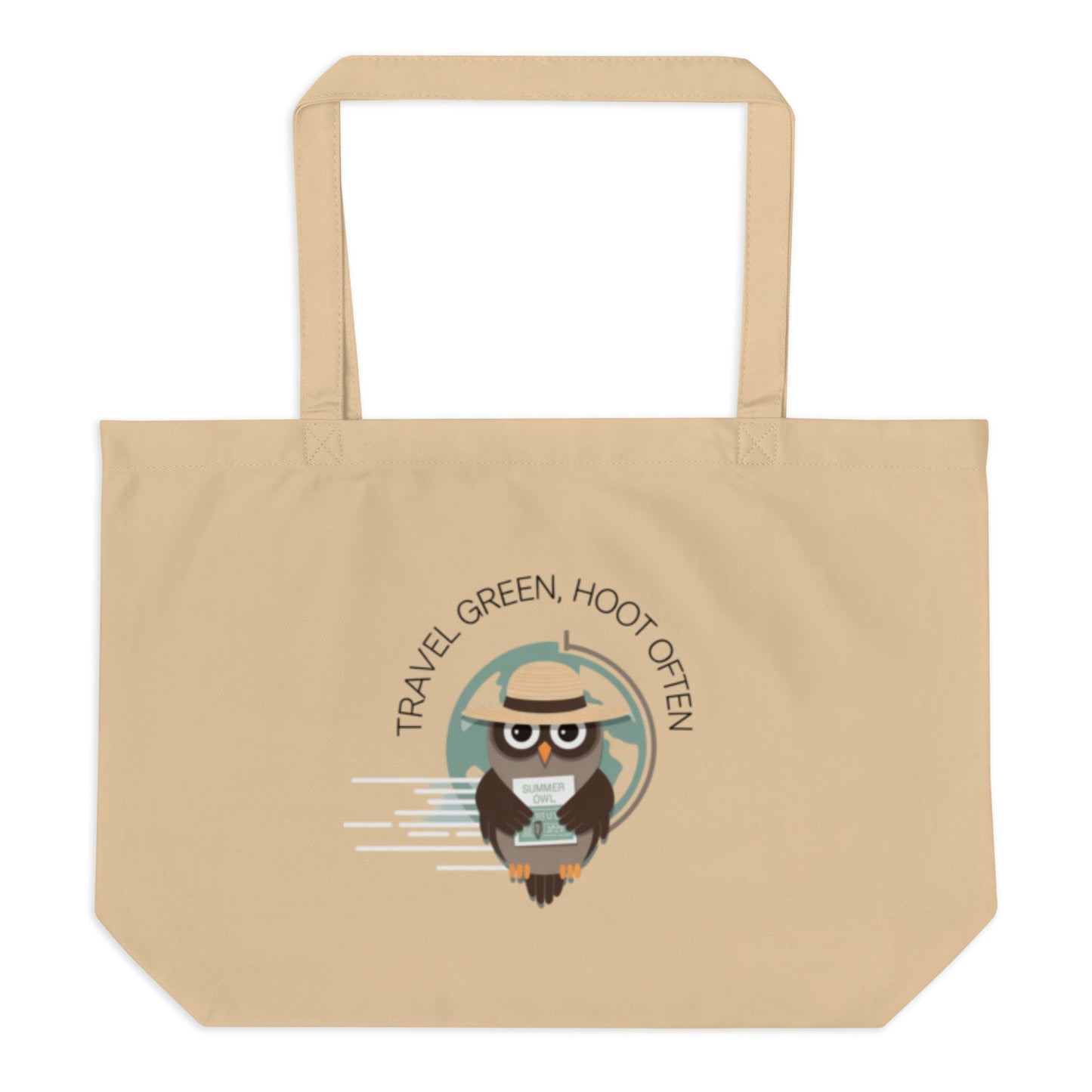 Large Organic Tote Bag | Owl Themed Sustainable & Spacious Dudeily
