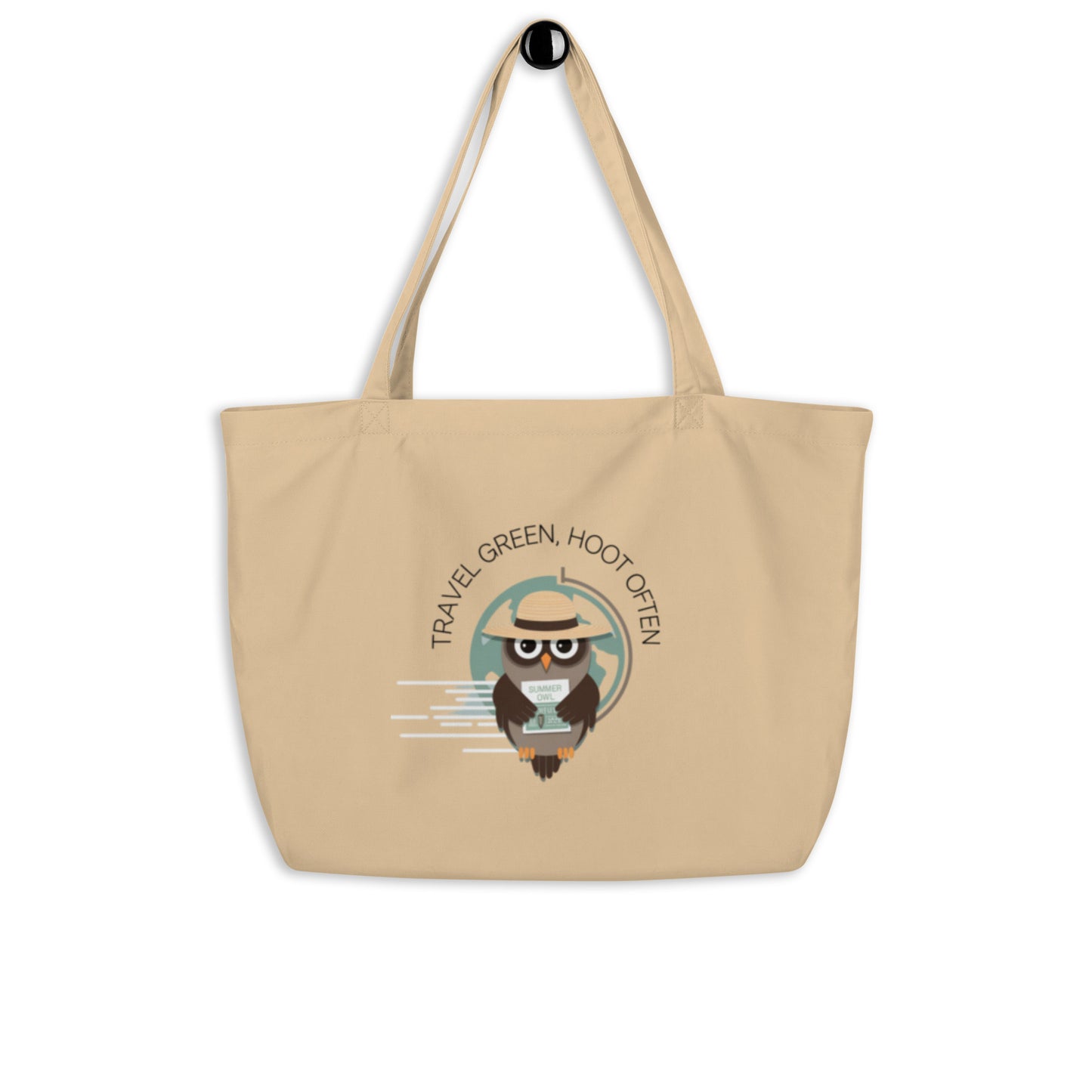 Large Organic Tote Bag | Owl Themed Sustainable & Spacious Dudeily