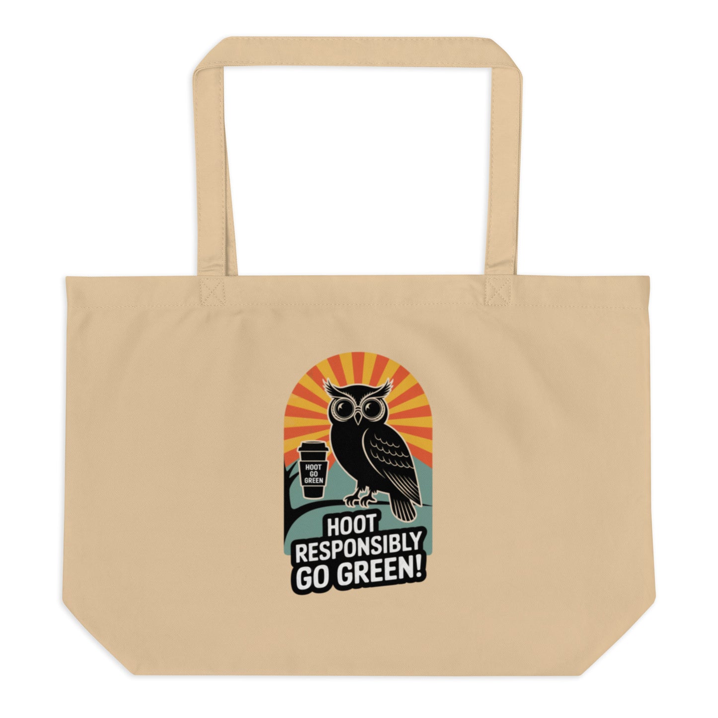 Large Organic Tote Bag | Owl Themed Sustainable & Spacious Dudeily
