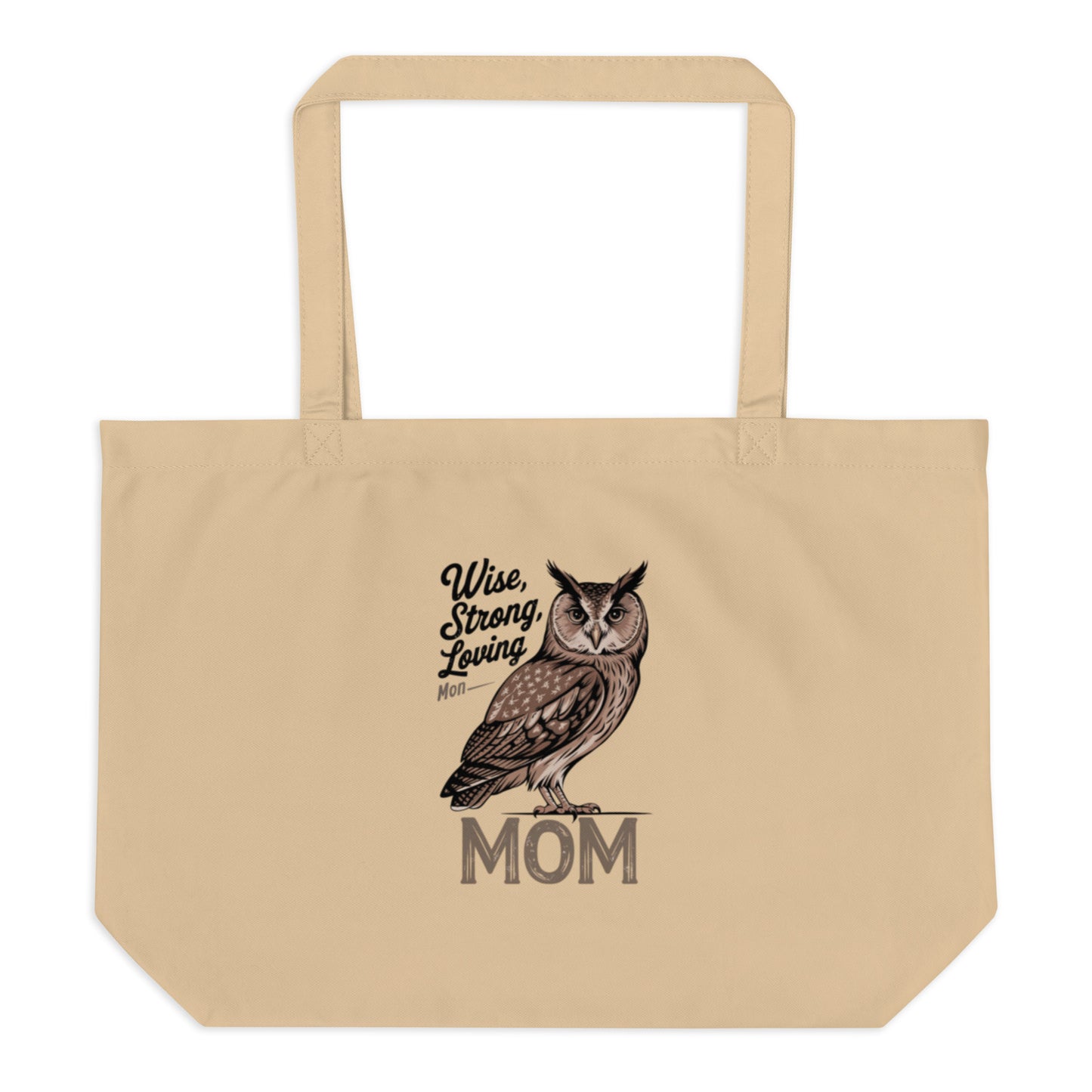 Large Organic Tote Bag – Owl Themed Eco-Friendly Cotton Bag for Nature Lovers Dudeily