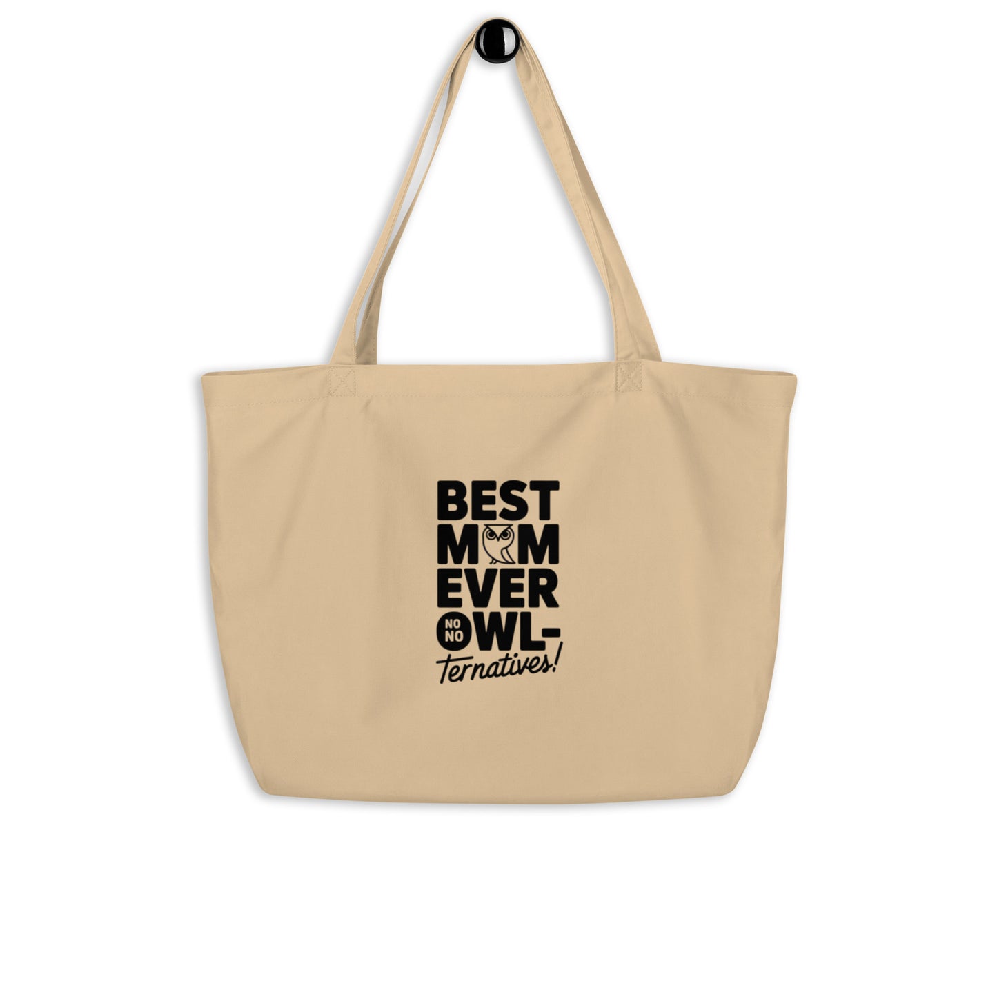 Large Organic Tote Bag – Owl-Themed Heavy-Duty Eco-Friendly Cotton Shopper Dudeily