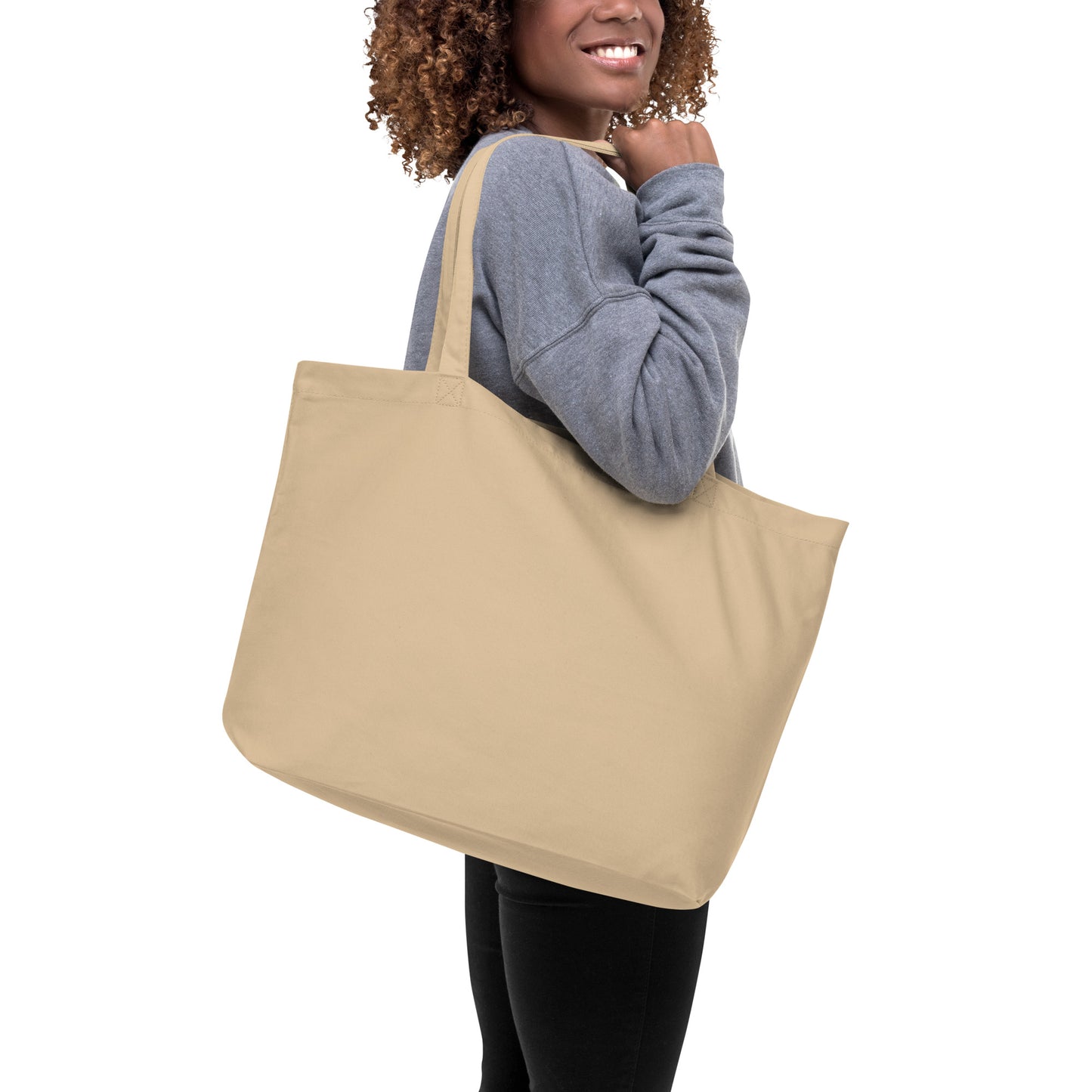 Large Organic Tote Bag "Rooted In Renewal" – Owl Print Sustainable Eco Accessories Dudeily