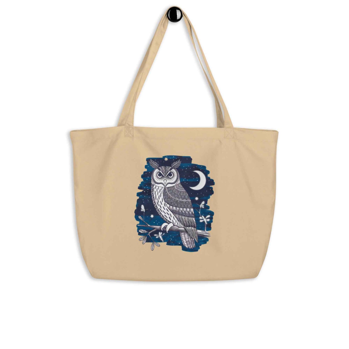 Owl Large Organic Tote Bag - Sustainable, Spacious, Perfect for Every Day Dudeily