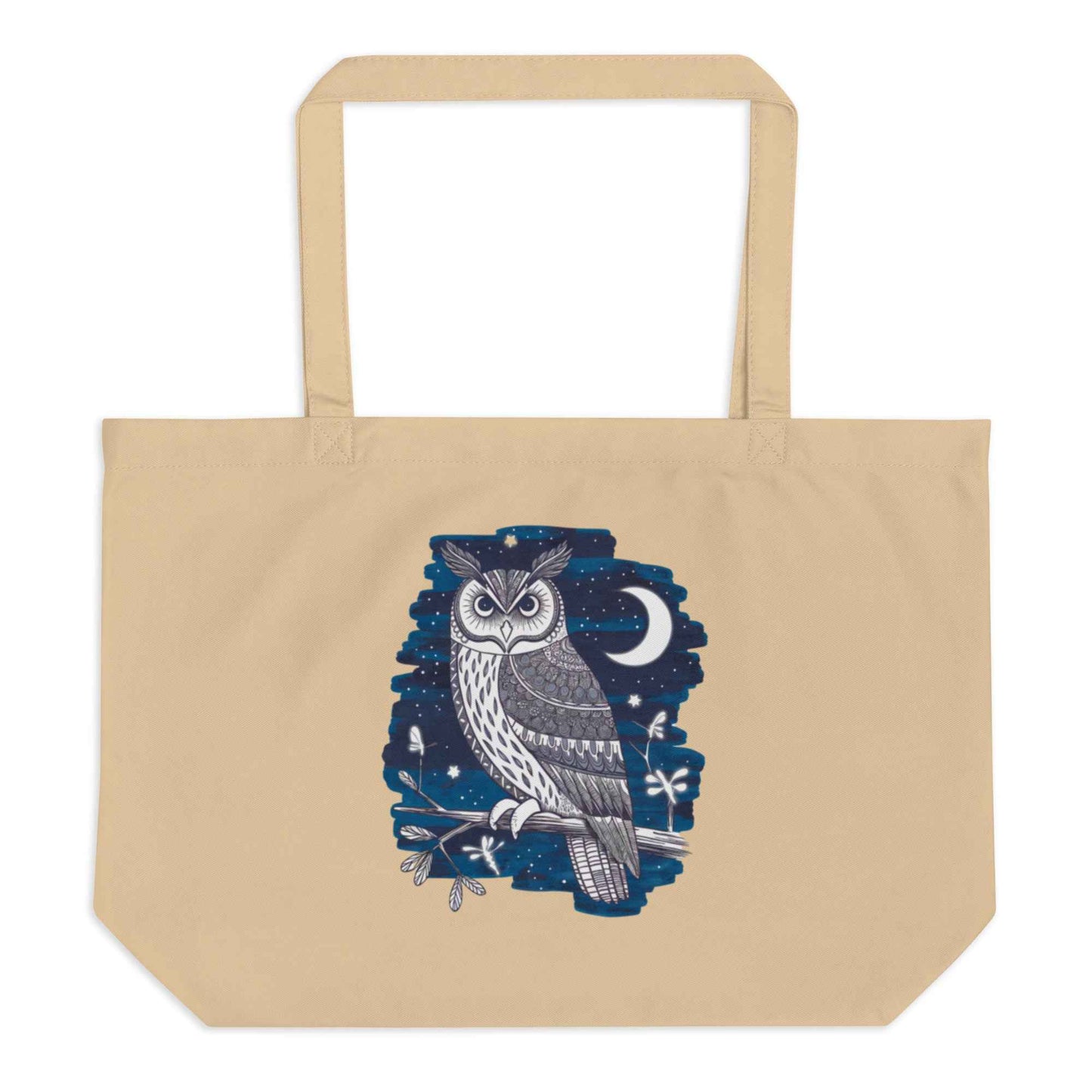 Owl Large Organic Tote Bag - Sustainable, Spacious, Perfect for Every Day Dudeily