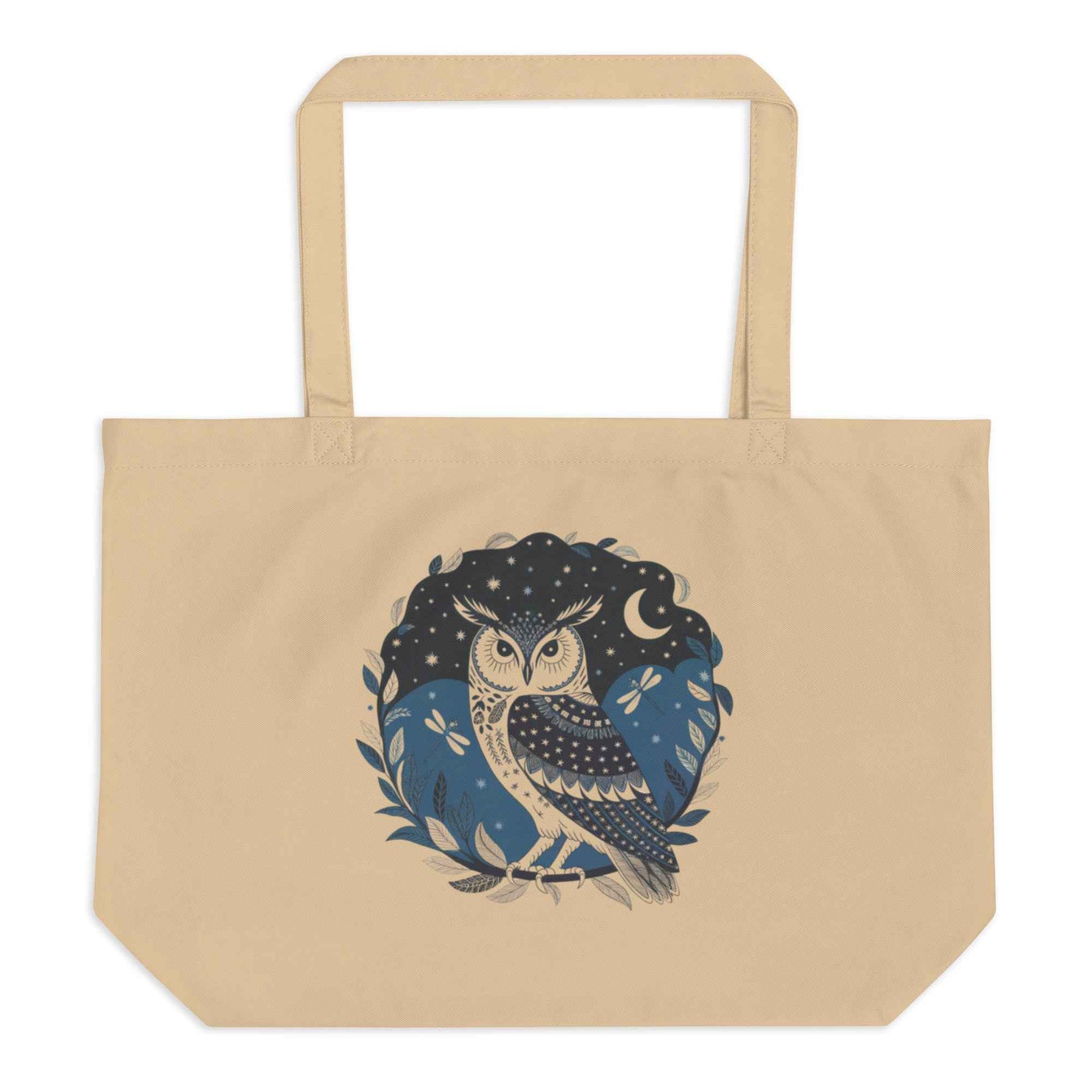 Owl Large Organic Tote Bag - Stylish, Eco-Friendly, Versatile For Every Occasion Dudeily