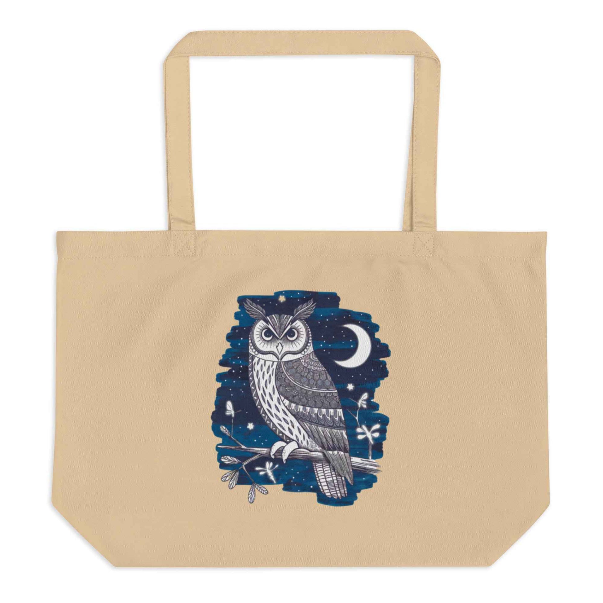 Owl Large Organic Tote Bag - Eco-Friendly, Durable & Spacious Dudeily
