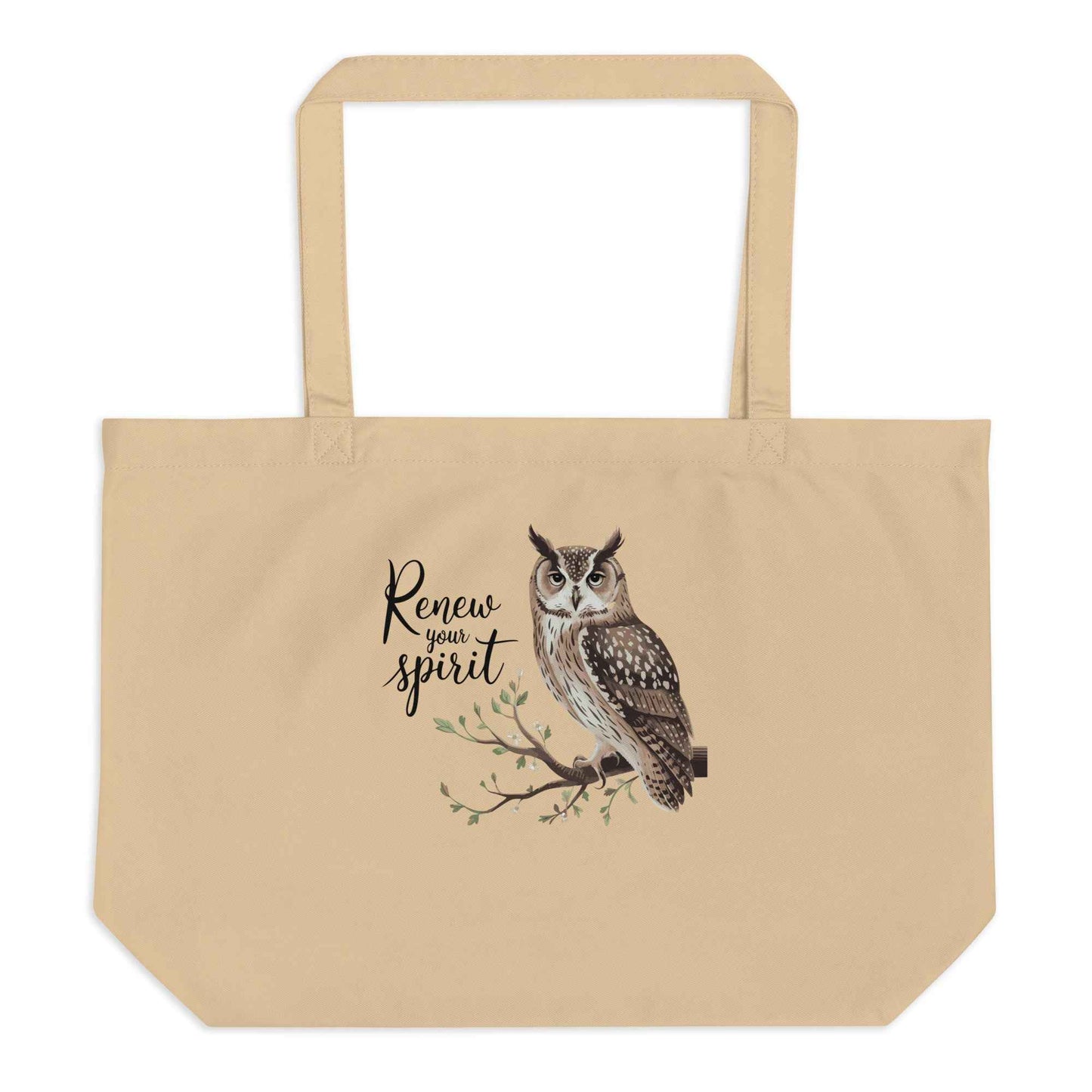Large Organic Tote Bag: Owl Themed Eco-Friendly, Spacious, and Built to Last Dudeily