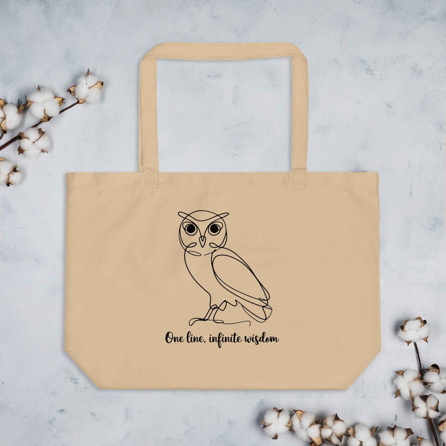 Large Tote Bag - Owl Themed Eco-Friendly Stylish Solution for Everyday Use Dudeily