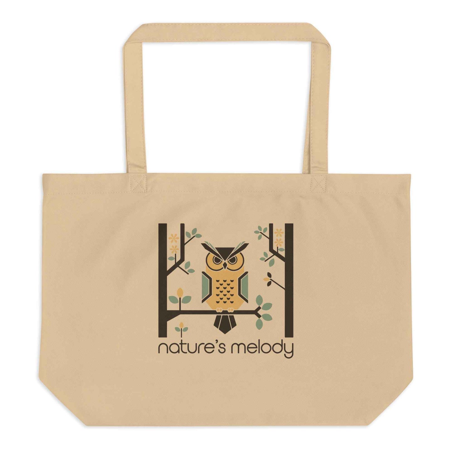 Large Organic Tote Bag: Owl Themed Spacious, Durable, and Eco-Friendly Dudeily