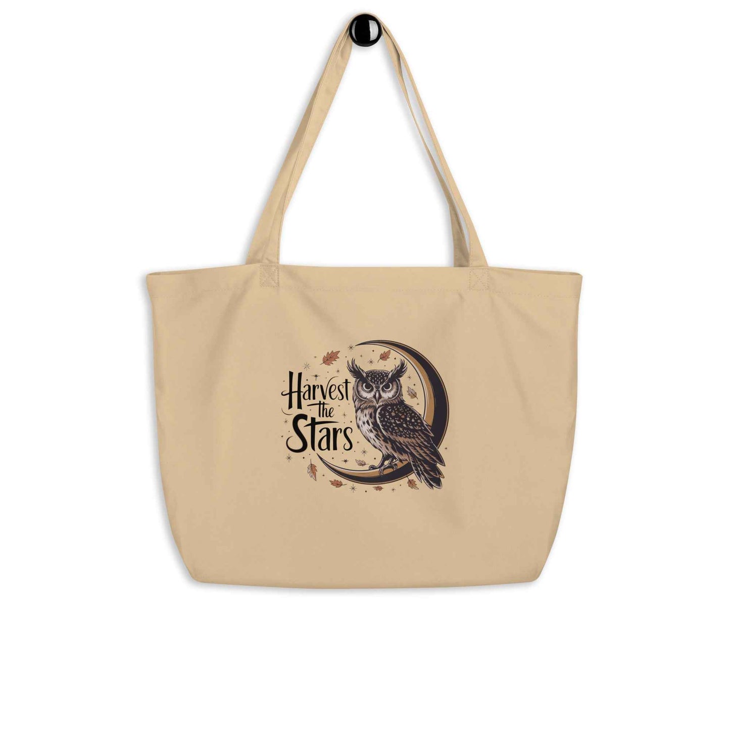Large Organic Tote Bag: Owl Themed Spacious, Durable, and Eco-Friendly for Every Day Oyster Dudeily