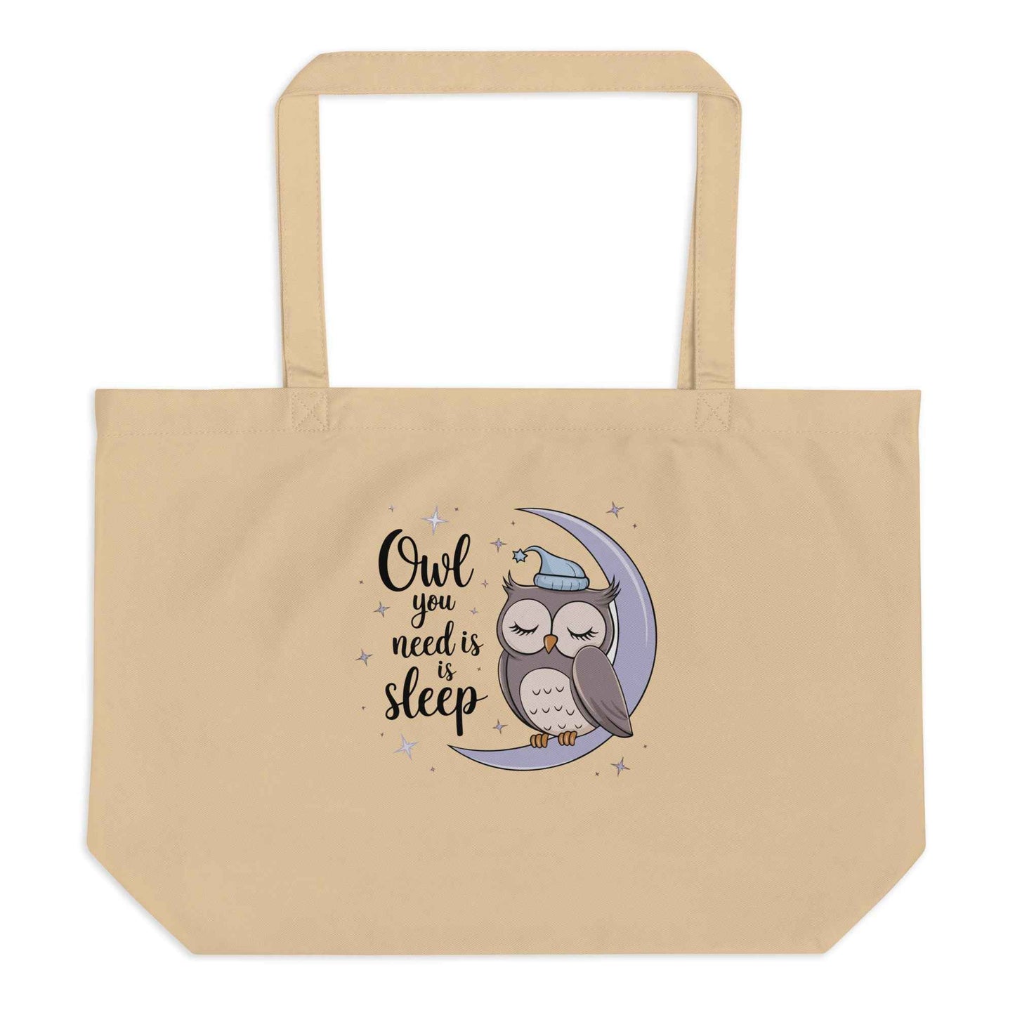 Large Organic Tote Bag: Owl Themed Eco-Friendly, Spacious, and Durable for Every Day Dudeily