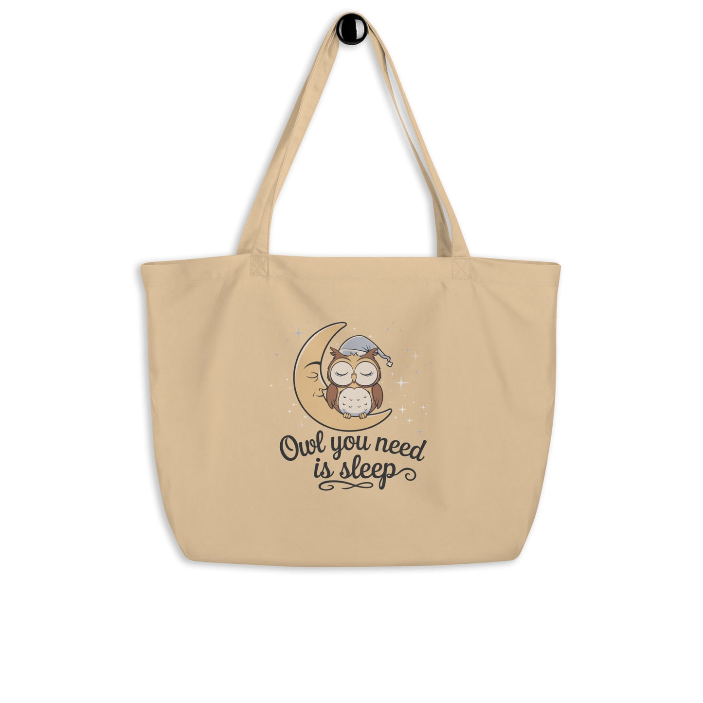 Large Organic Tote Bag: Owl Themed Spacious, Durable, and Eco-Friendly for Your Daily Essentials Oyster Dudeily