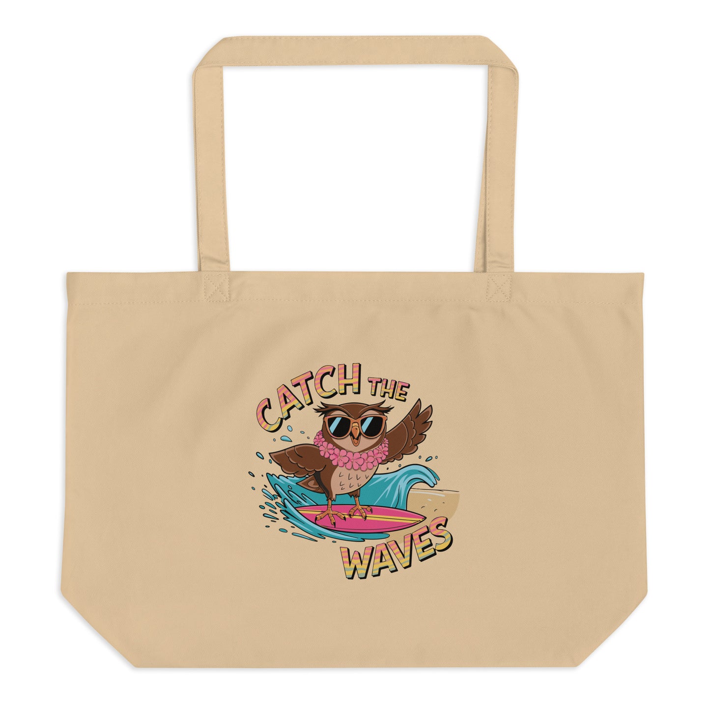 Large Organic Tote Bag: Owl Themed Spacious, Sustainable, and Durable for Everyday Use Dudeily