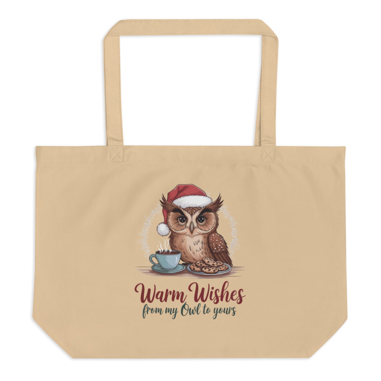 Large Organic Tote Bag: Owl Themed Spacious, Durable, and Eco-Friendly for Everyday Use Dudeily