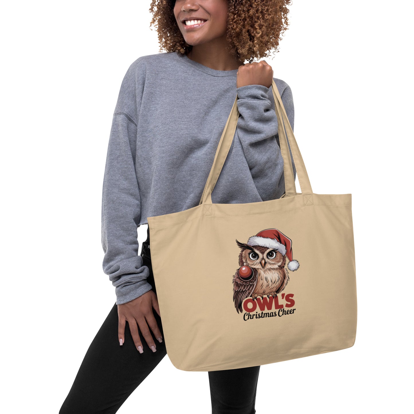 Large Organic Tote Bag - Spacious Owl Eco-Friendly Fashion for Everyday Use Dudeily