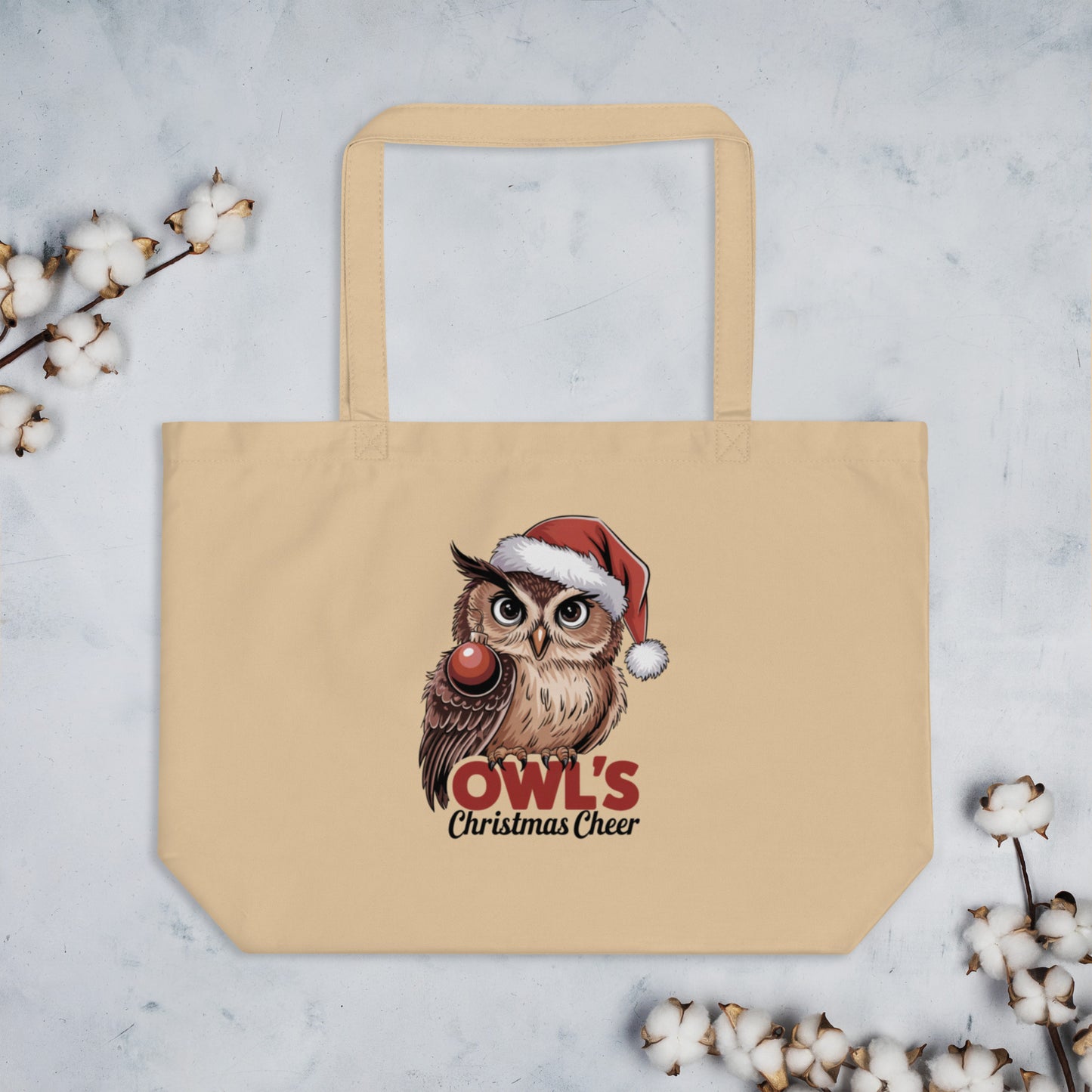 Large Organic Tote Bag - Spacious Owl Eco-Friendly Fashion for Everyday Use Dudeily