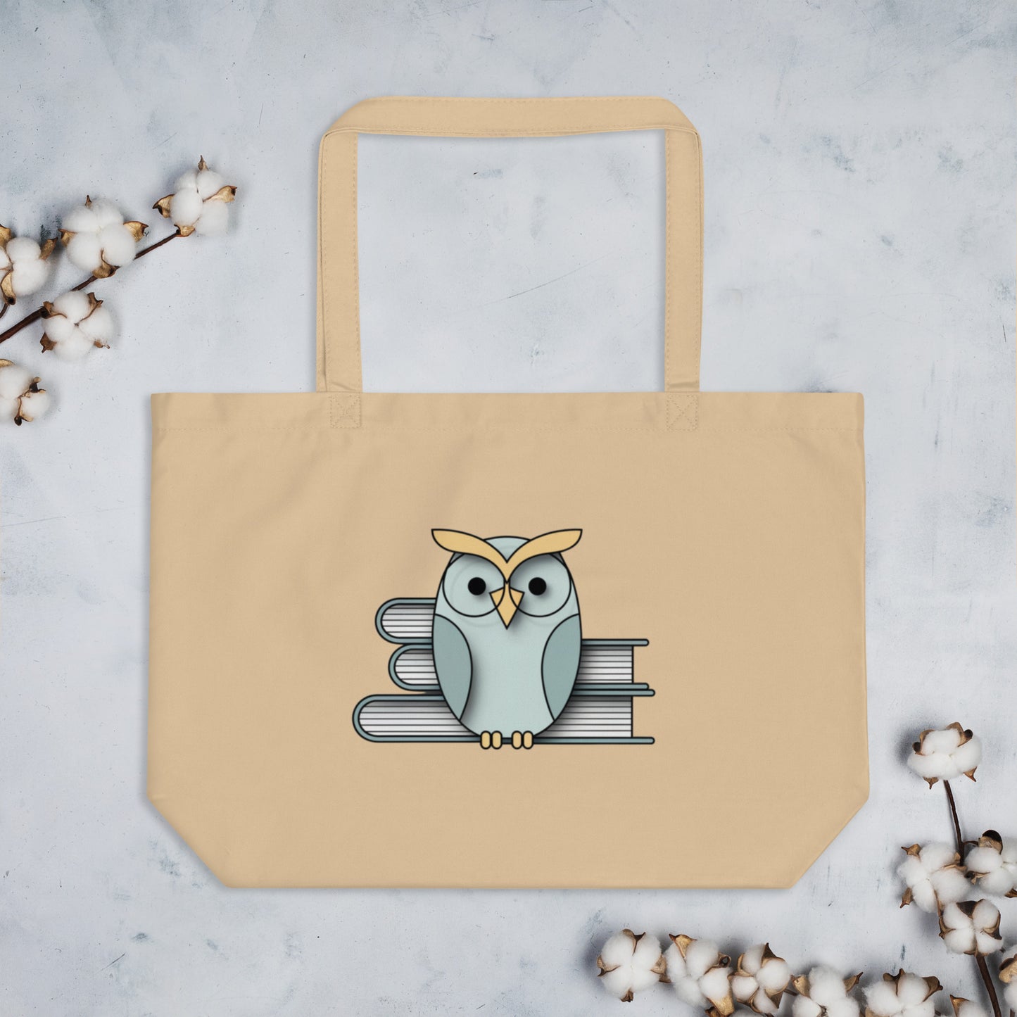 Large Organic Tote Bag: Spacious and Eco-Friendly for Owl Lovers Dudeily