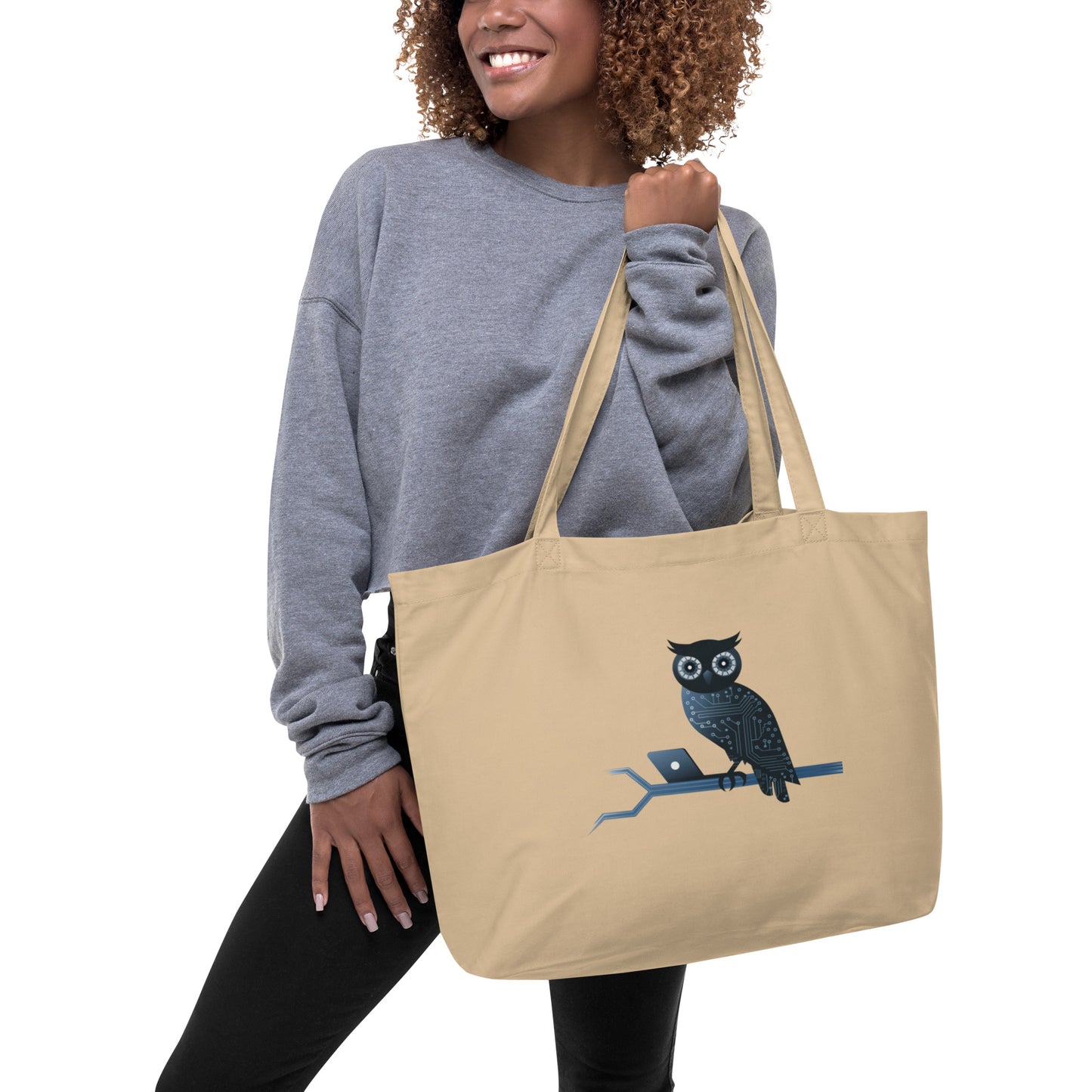 Large Organic Tote Bag: Eco-Friendly and Practical for Owl Lovers Dudeily