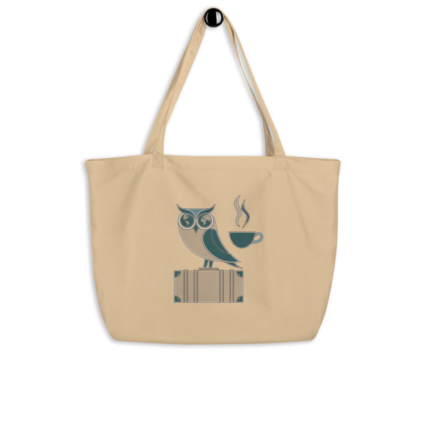 Large Organic Tote Bag: Spacious and Eco-Friendly for Owl Lovers Oyster Dudeily