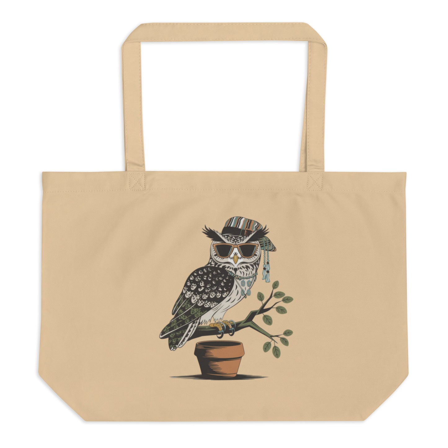 Large Organic Tote Bag: Spacious, Eco-Friendly, and Ideal for Owl Lovers Everywhere Dudeily