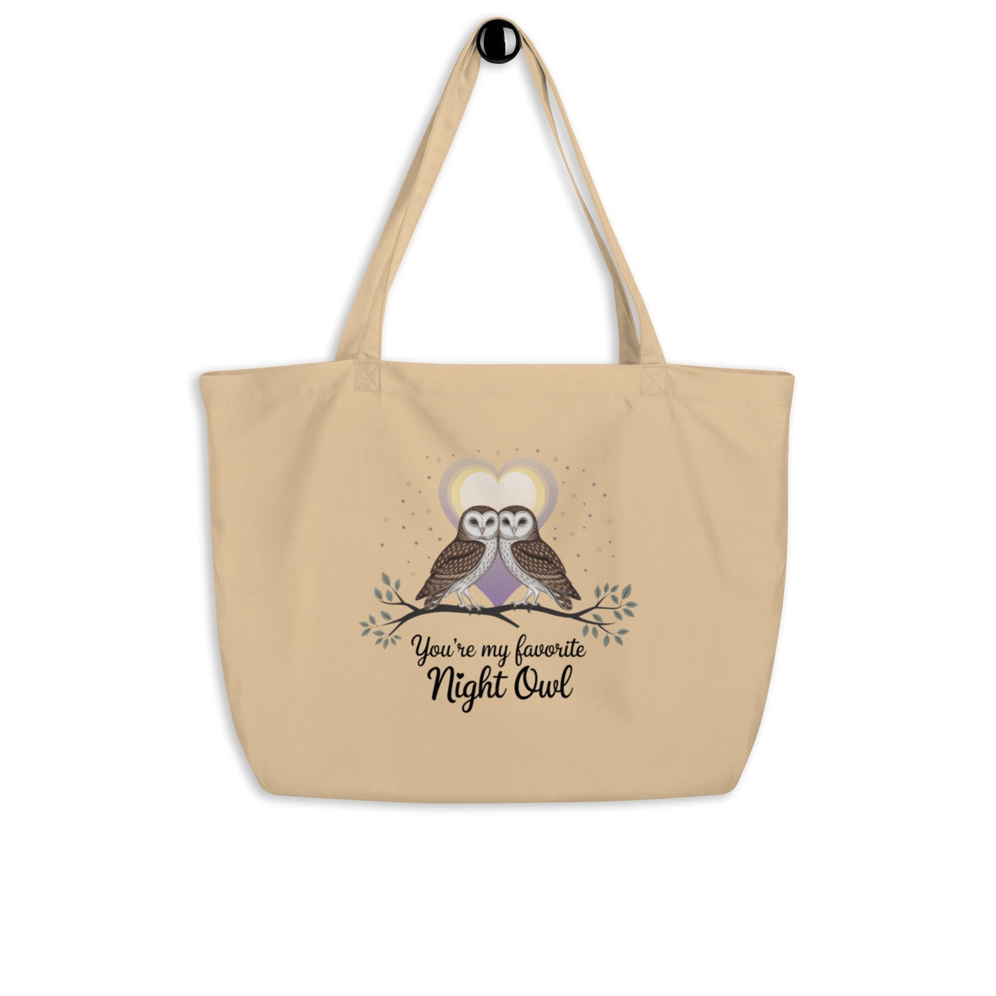 Owl-Themed Large Organic Tote Bag | Eco-Friendly & Carryall Default Title Dudeily