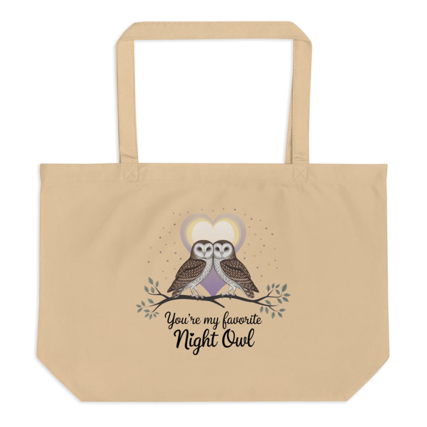 Owl-Themed Large Organic Tote Bag | Eco-Friendly & Carryall Dudeily