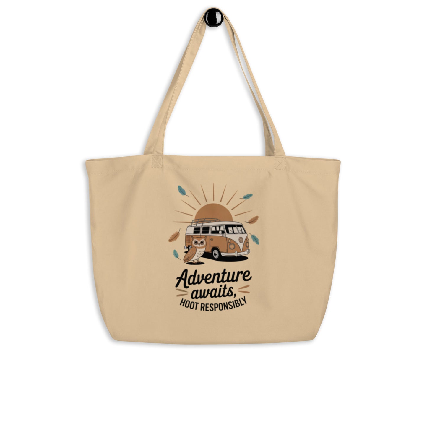 Large Organic Tote Bag | Owl Themed Spacious for Sustainable Fashion Default Title Dudeily