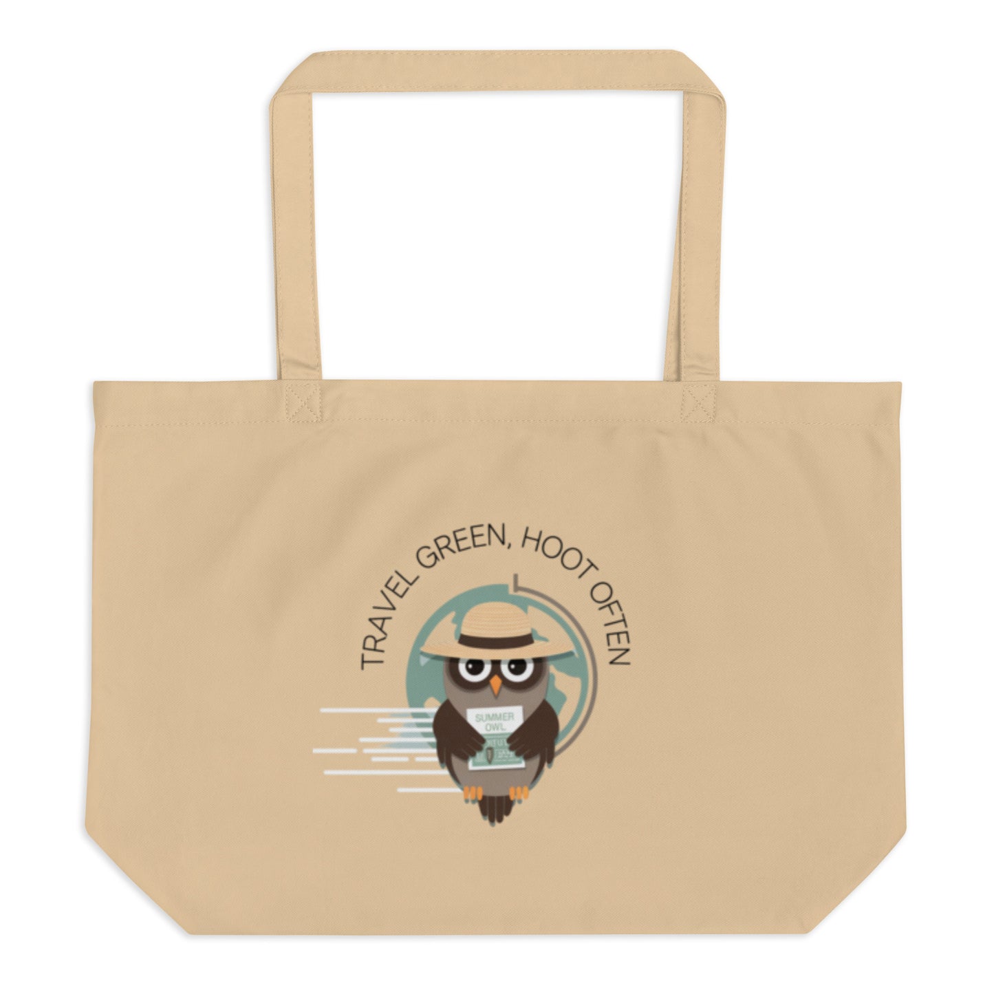 Large Organic Tote Bag | Owl Themed Sustainable & Spacious Dudeily