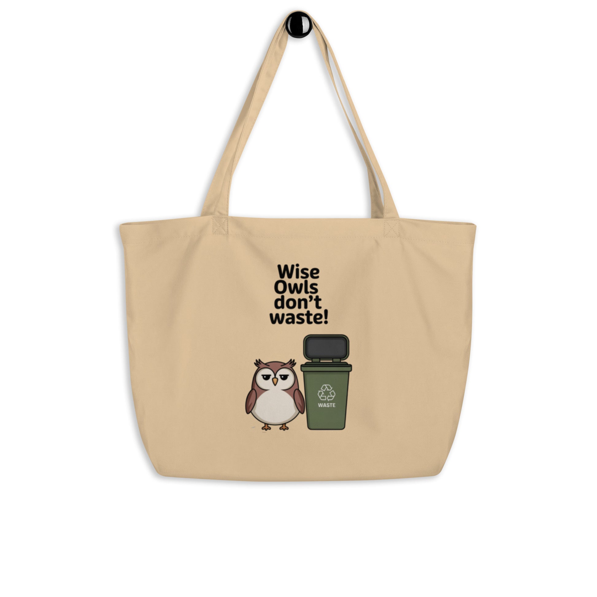 Large Organic Tote Bag | Owl Themed Sustainable & Spacious Default Title Dudeily