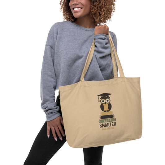 Large Organic Owl Tote Bag | Owl themed Sustainable Fashion & Spacious Design Dudeily