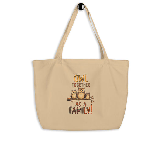 OwlSpirit Organic Large Tote – Sustainable Utility Meets Wise Design Oyster Dudeily