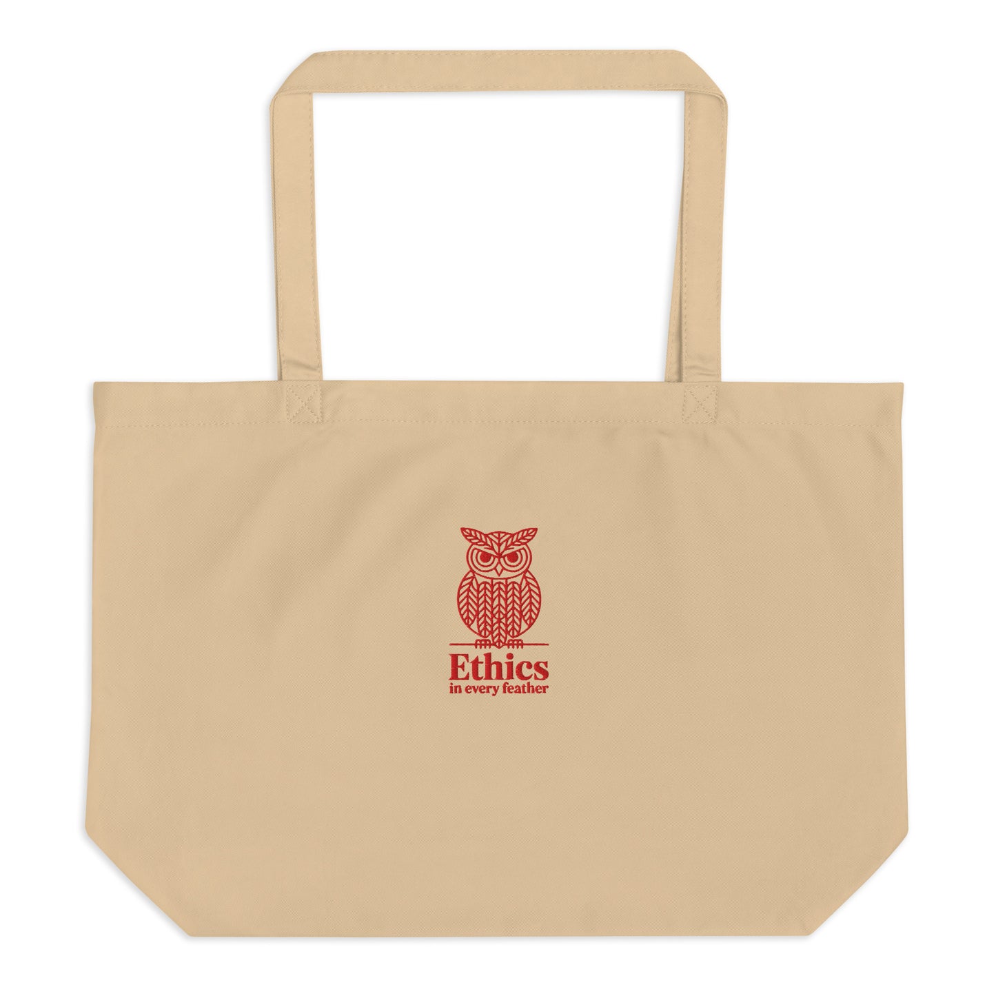 Owl Embroidered Tote -“Ethics in Every Feather” | Sustainable Fashion USA Oyster Dudeily