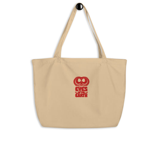 Owl Large Organic Tote Bag: 'Eyes of the Earth' in Fall | Sustainable Fashion USA Oyster Dudeily