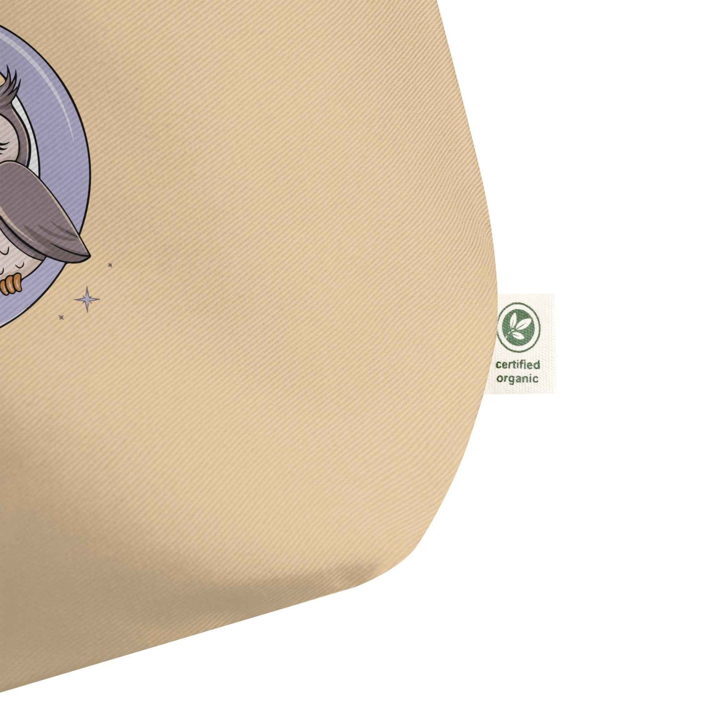 Large Organic Tote Bag: Owl Themed Eco-Friendly, Spacious, and Durable for Every Day Dudeily