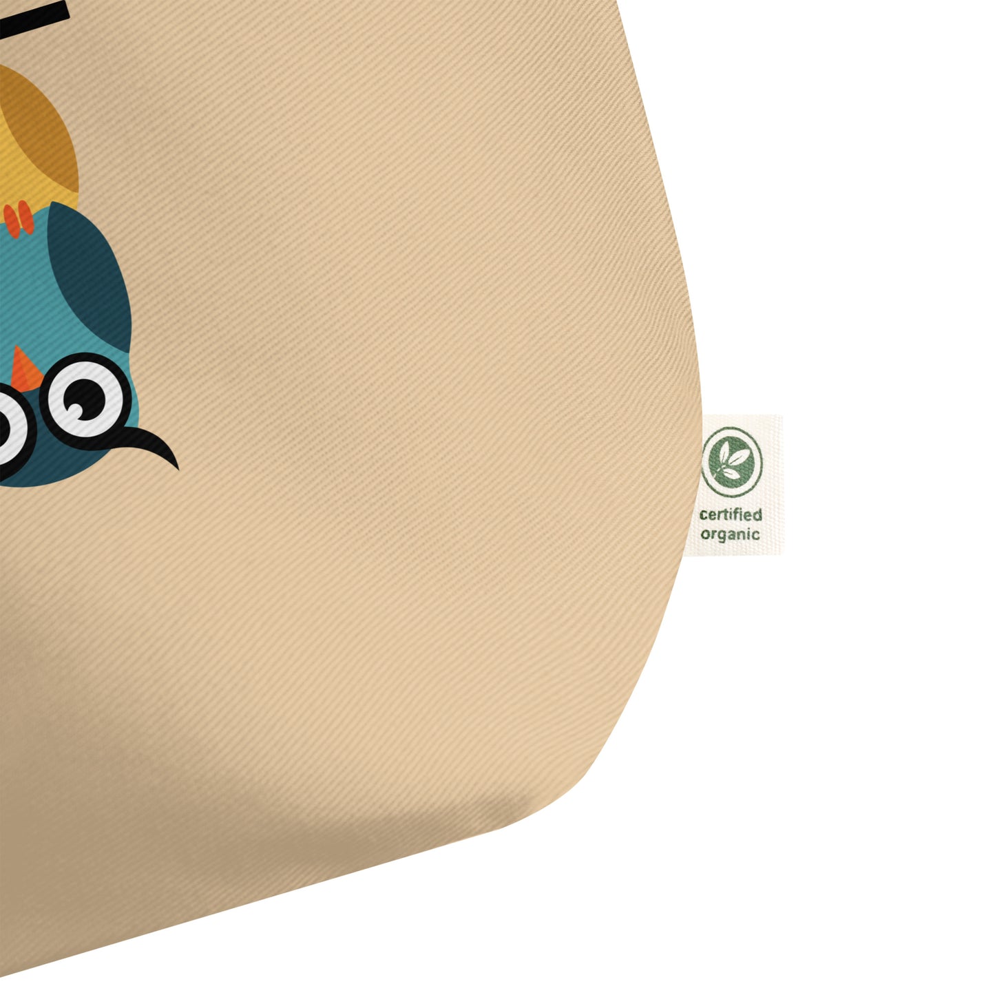 Large Organic Tote Bag: Owl Themed Eco-Friendly, Spacious, and Built for Durability Dudeily