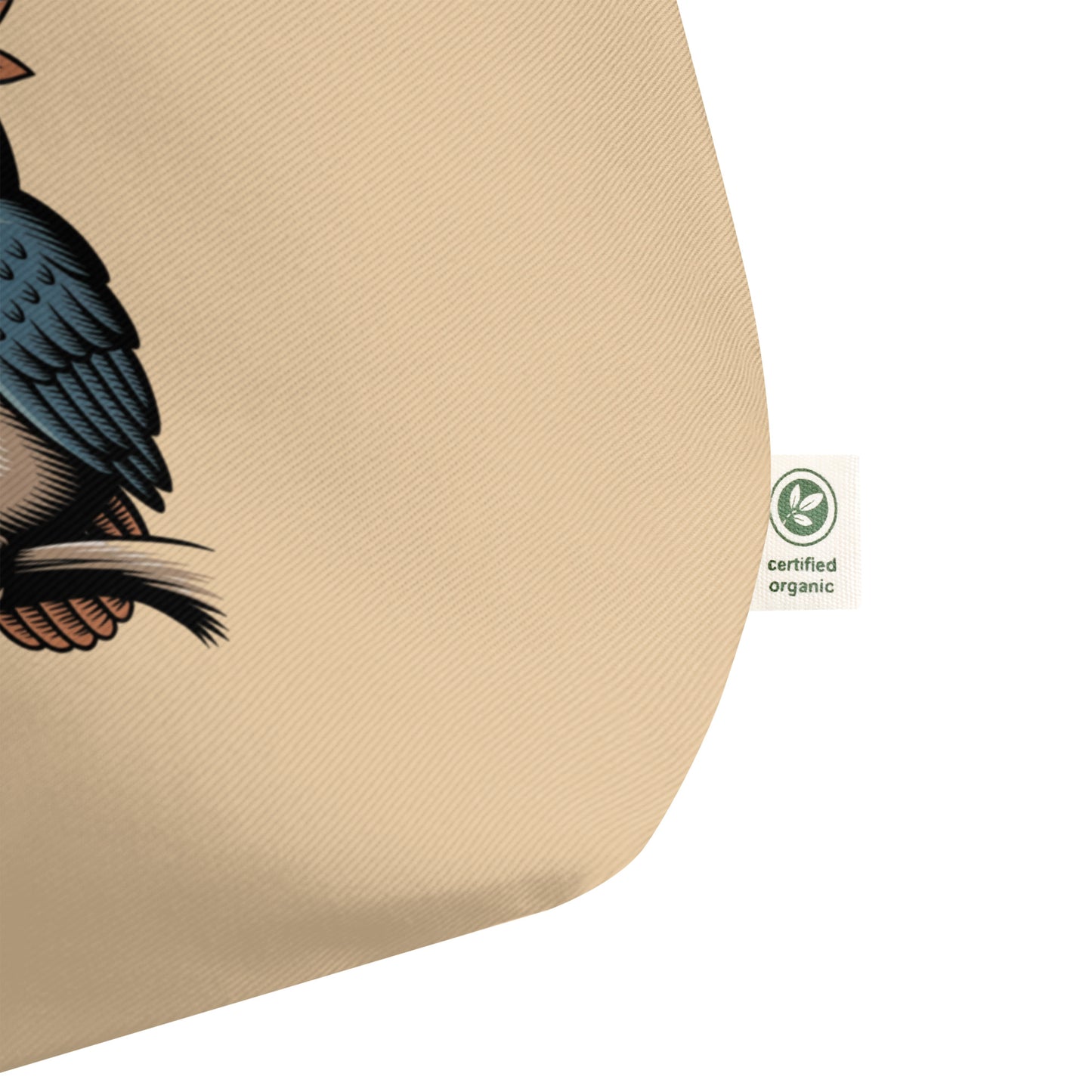 Large Organic Tote Bag | Sustainable & Spacious for owl lover Dudeily