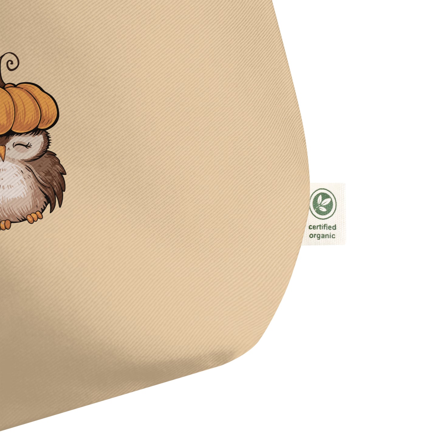 Large Organic Tote Bag: Halloween Owl Eco-Friendly Style USA Dudeily