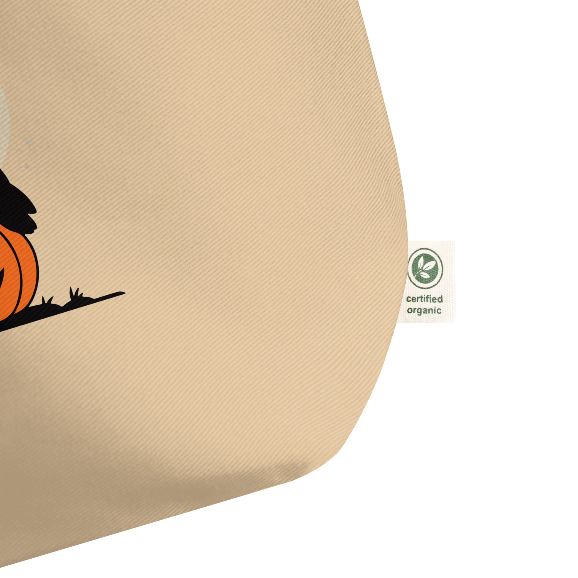 Large Organic Tote Bag: Halloween Owl Sustainable Eco-Friendly USA Dudeily