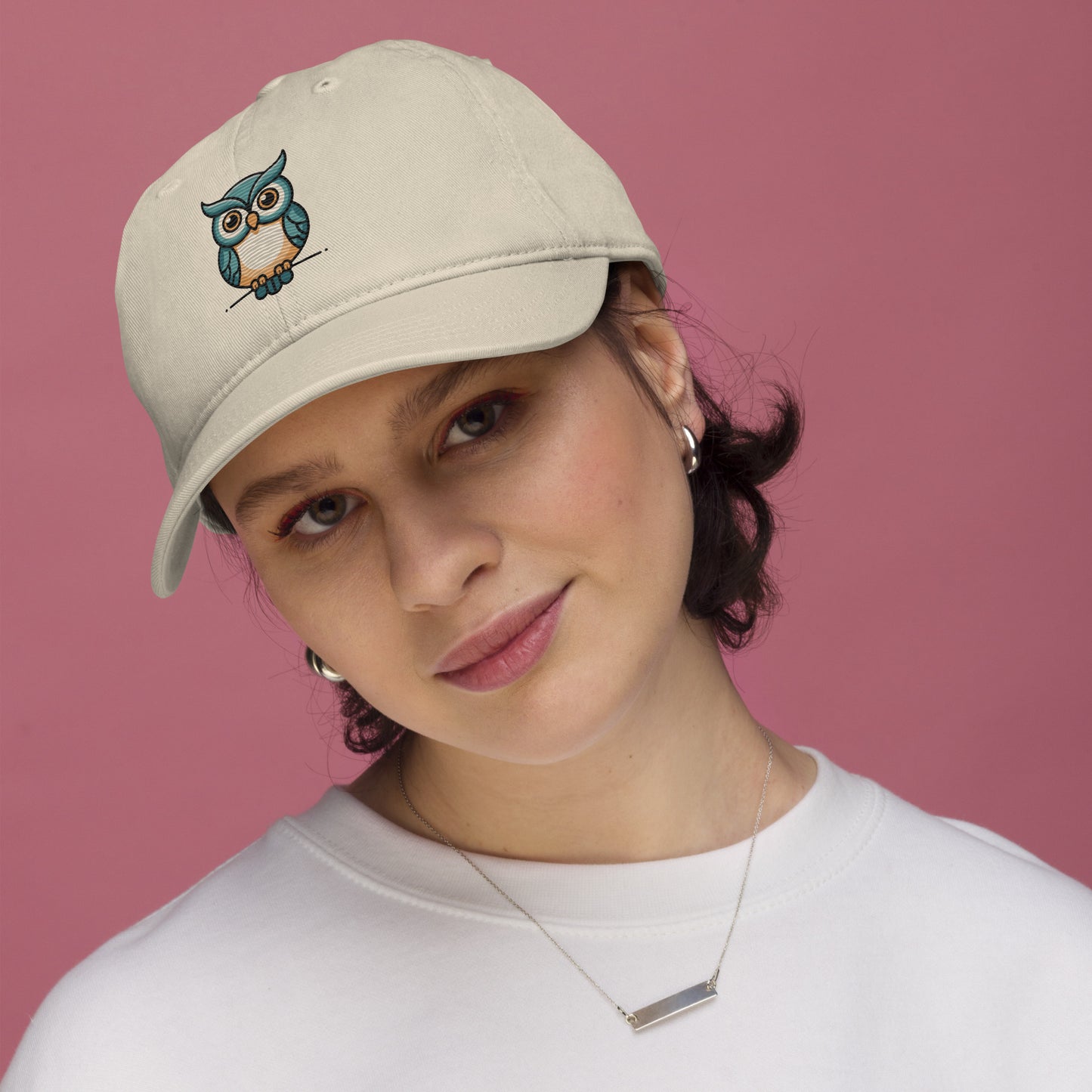 Owl-Themed Embroidered Organic Dad Hat | Sustainable Style for Father’s Day & Everyday Wear Dudeily