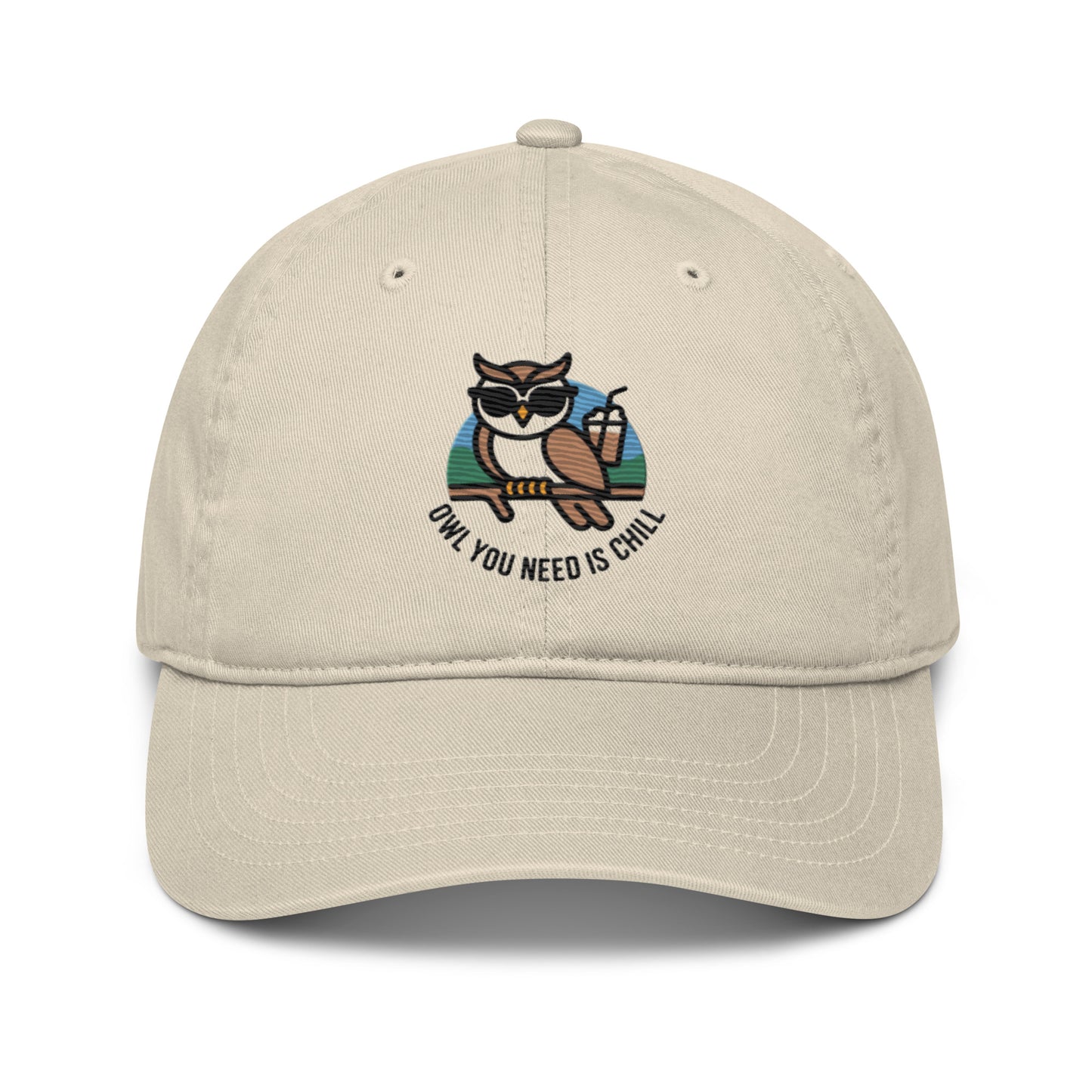 Owl-Themed Embroidered Organic Dad Hat | Ethical & Sustainable Headwear for Nature Lovers Dudeily