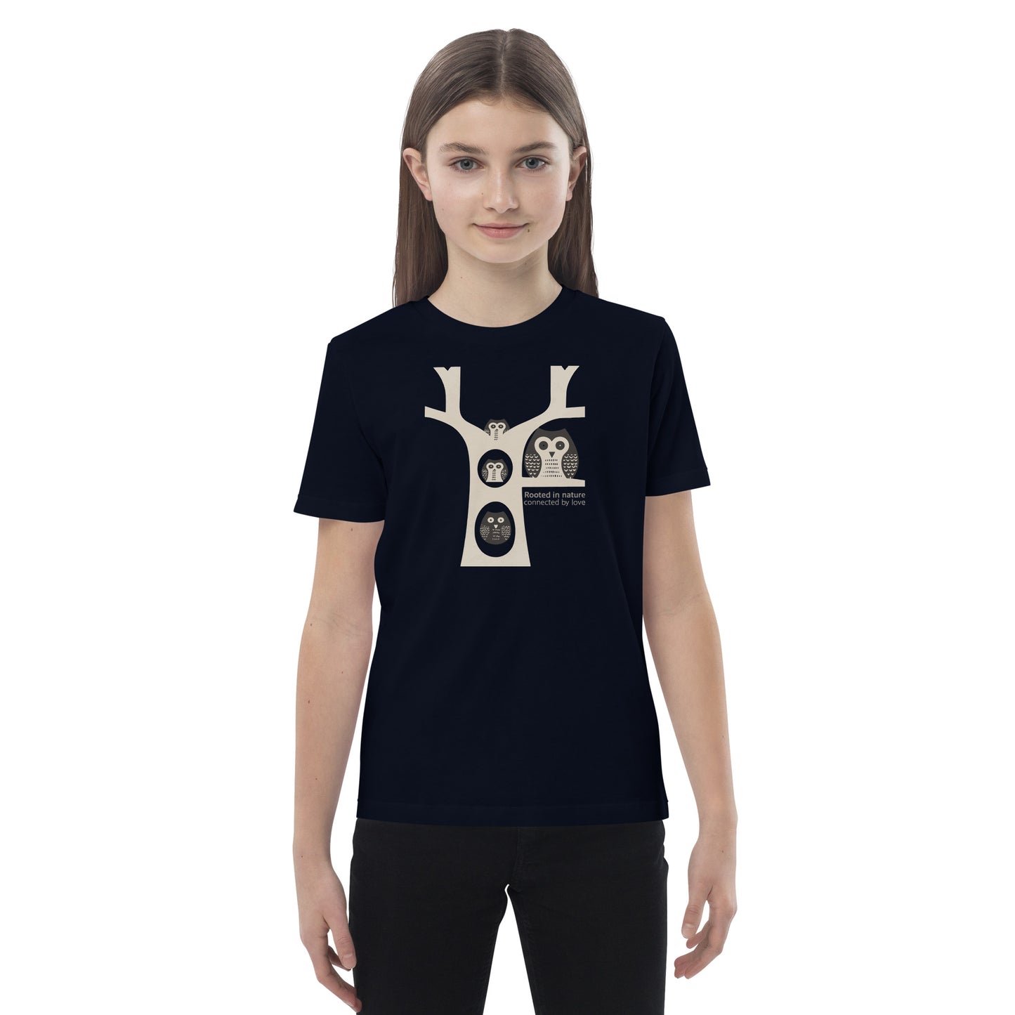 Organic Cotton Kids T-Shirt – Little Owl Tee for Family Day & Sustainable Fashion French Navy Dudeily