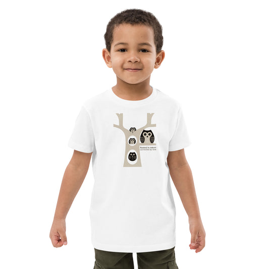 Organic Cotton Kids T-Shirt – Little Owl Tee for Family Day & Sustainable Fashion Dudeily