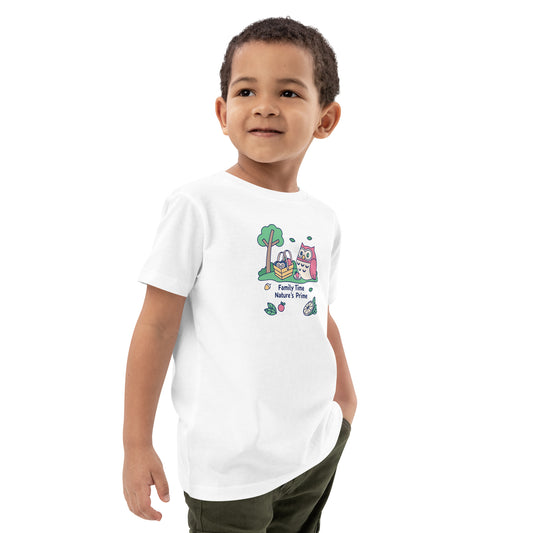 Organic Cotton Kids T-Shirt – OwlBuddy Sustainable Fashion Tee for Family Day Fun Dudeily